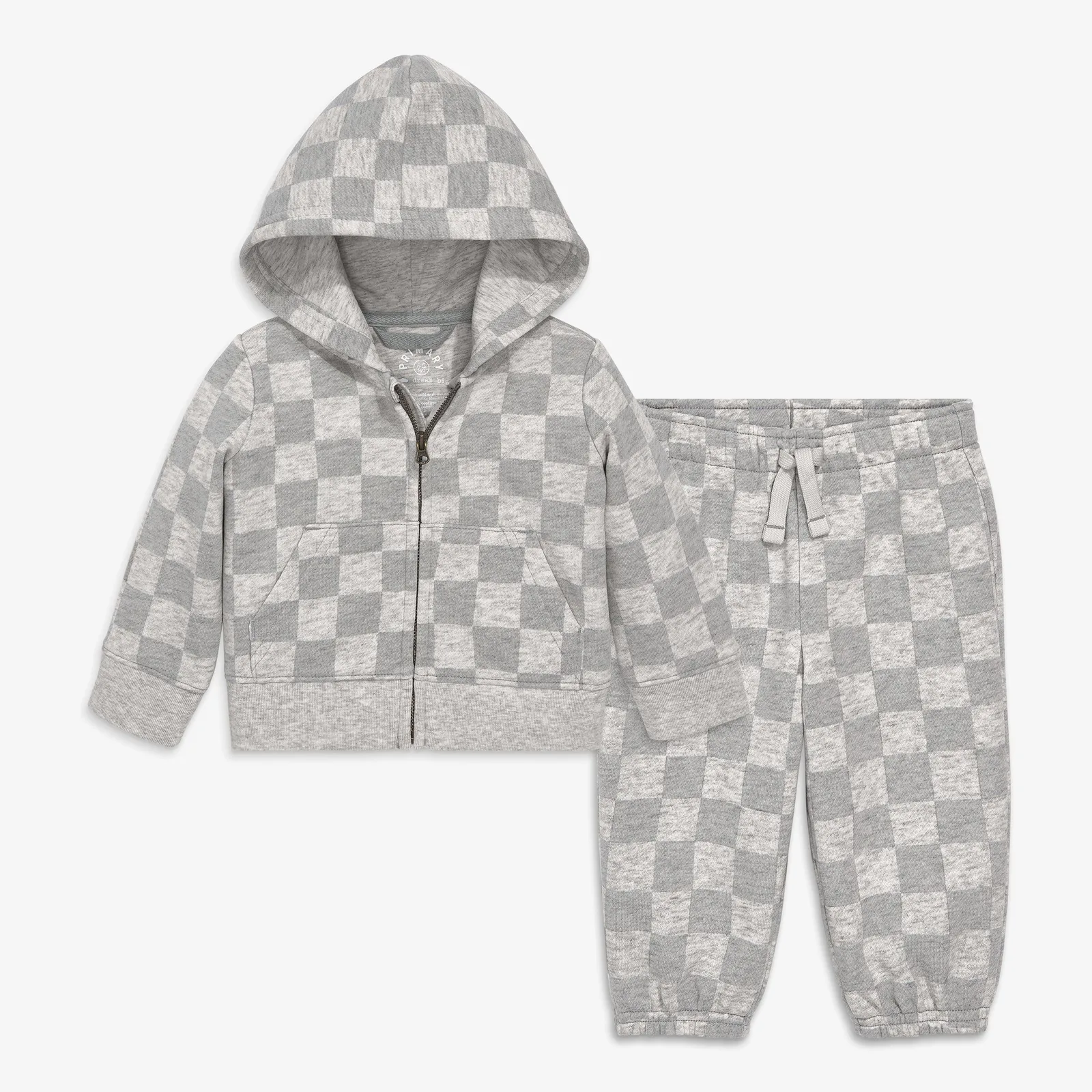 Baby cozy fleece set in checks