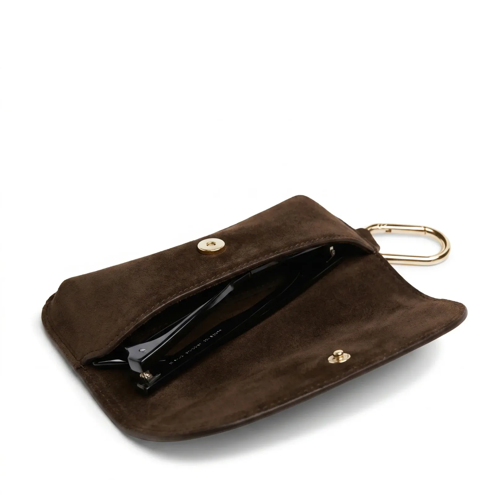 Portable Sunglass Case Tobacco Suede