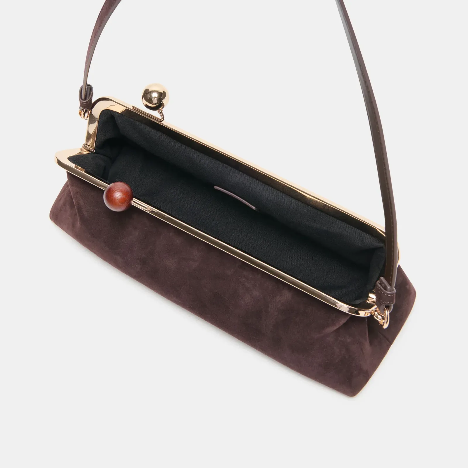 Ambriaa Shoulder Bag Chocolate Suede