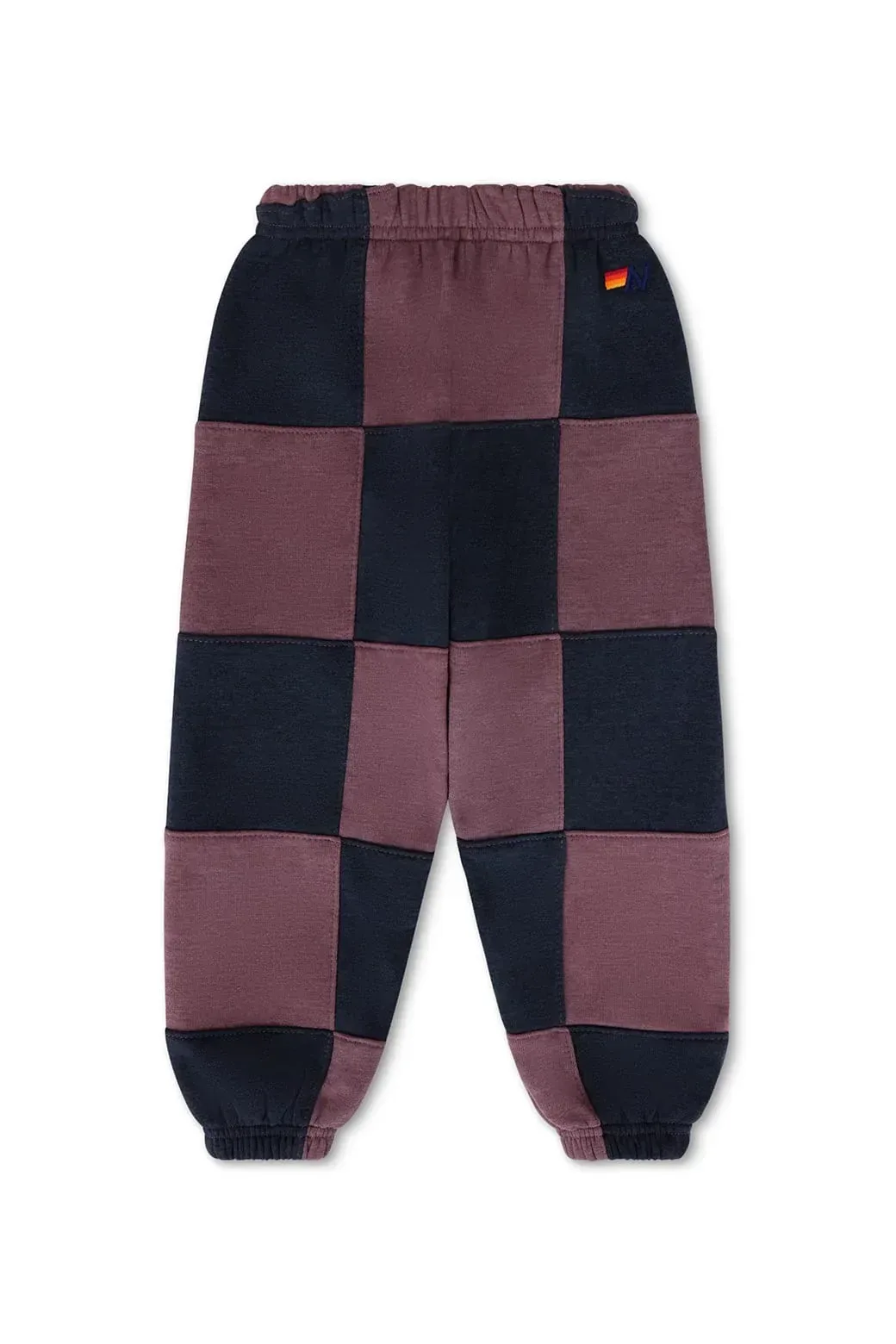 Kid's Check Quilted Sweatpants – Charcoal // Mocha