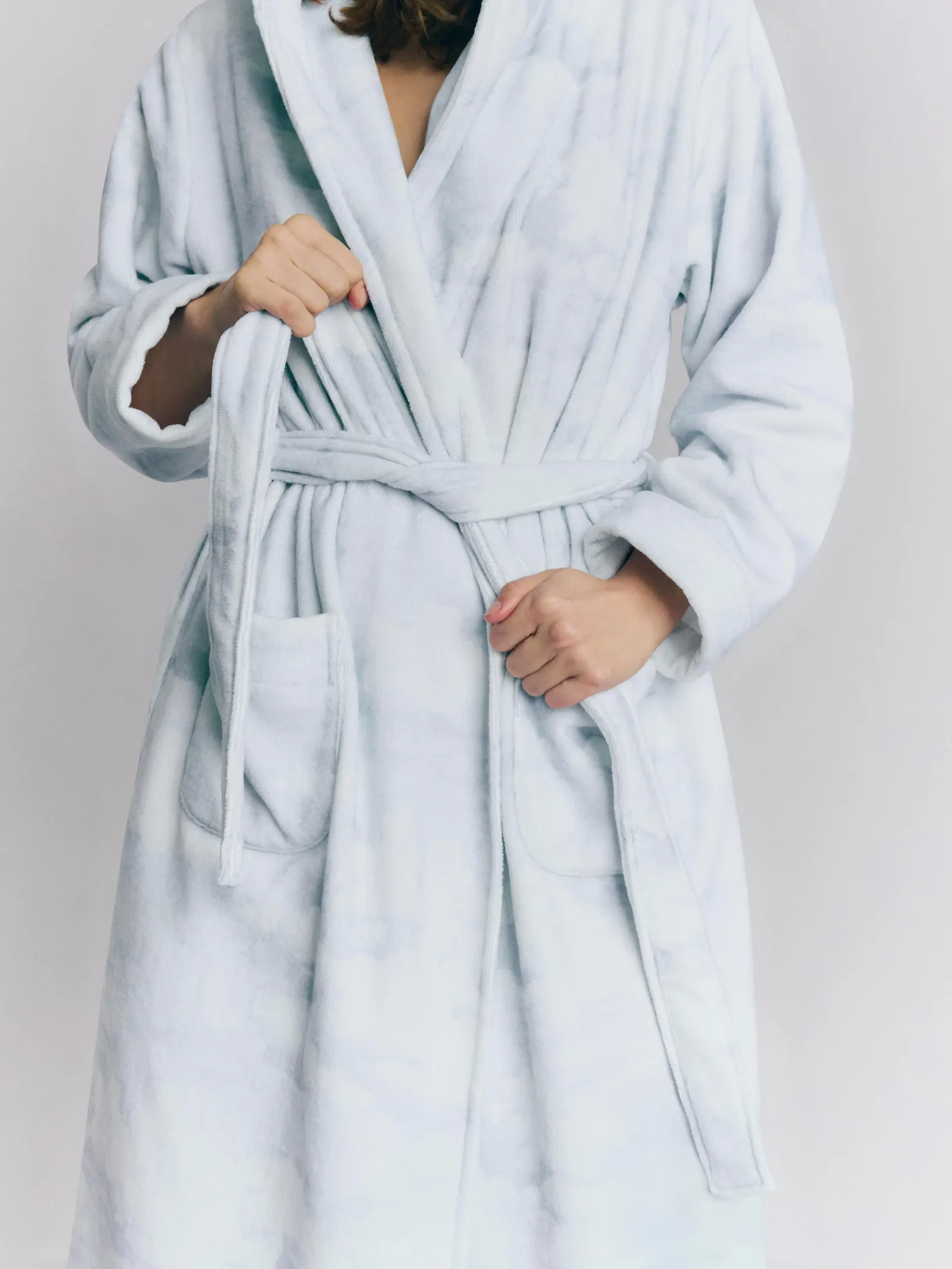 Sky Blue Cloud Print Robe