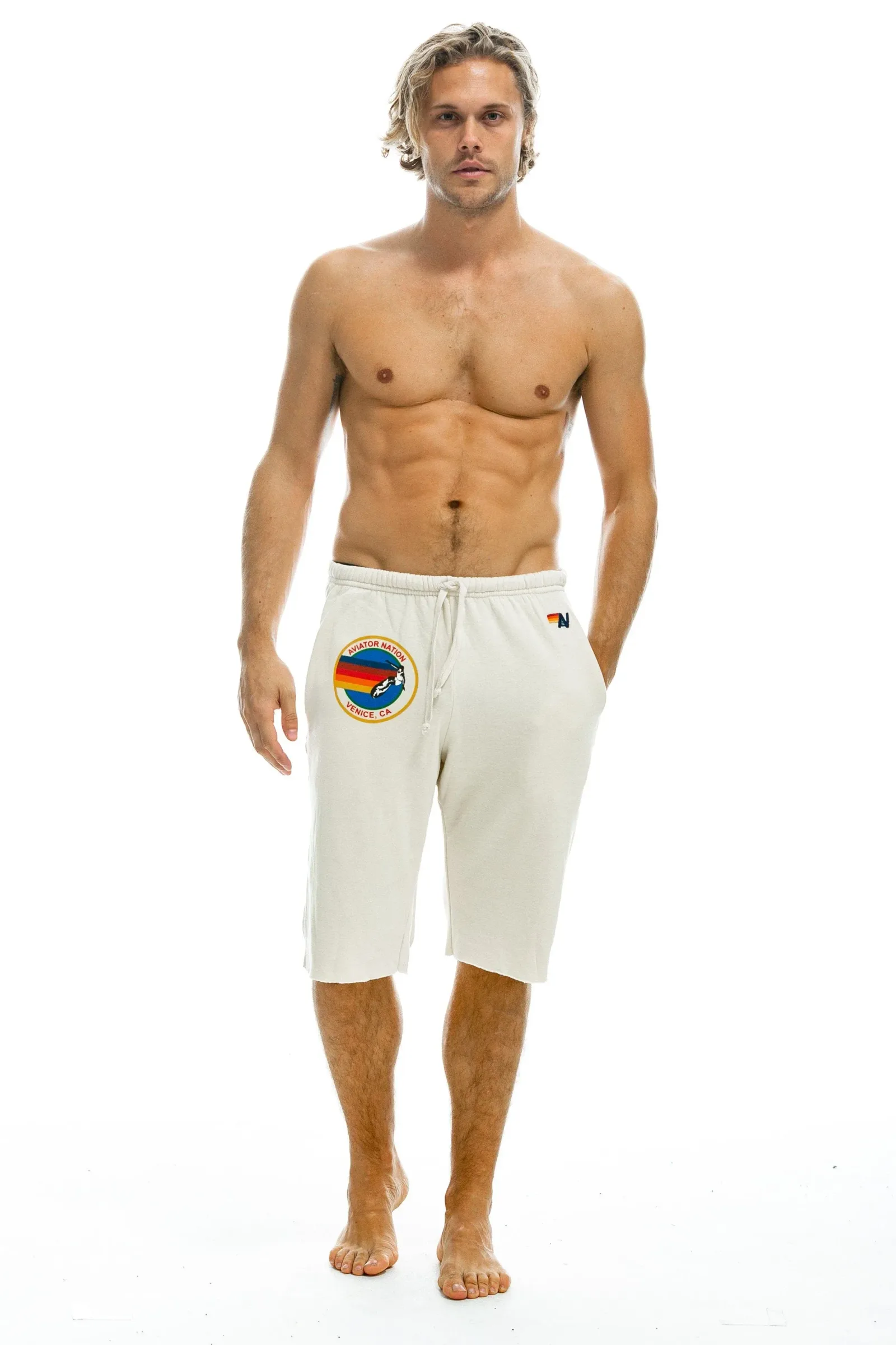 AVIATOR NATION VENICE SWEATSHORTS – VINTAGE WHITE