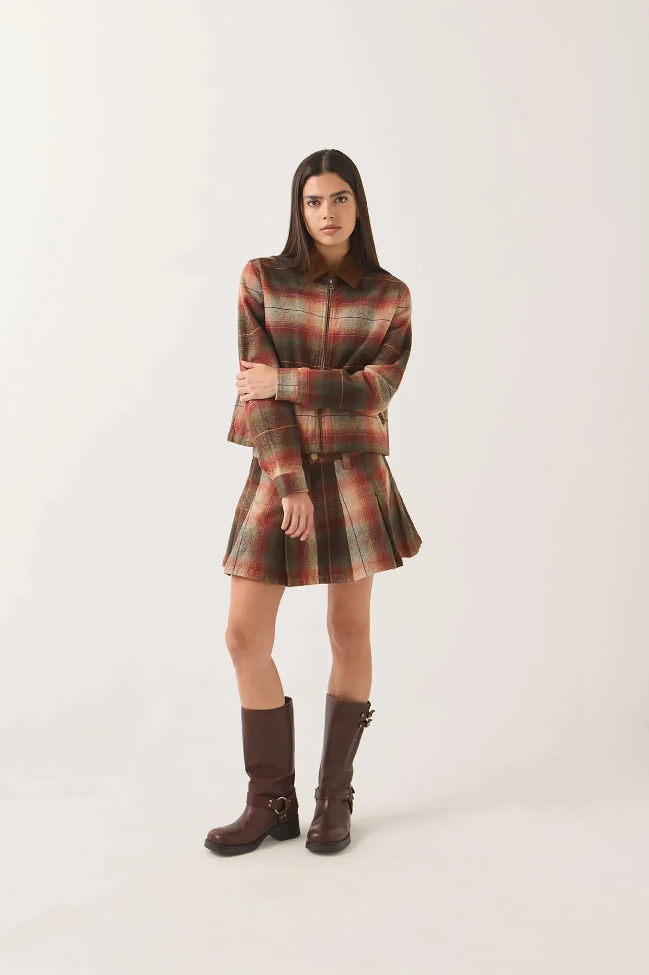 Pleated Mini Skirt – Multi Shadow