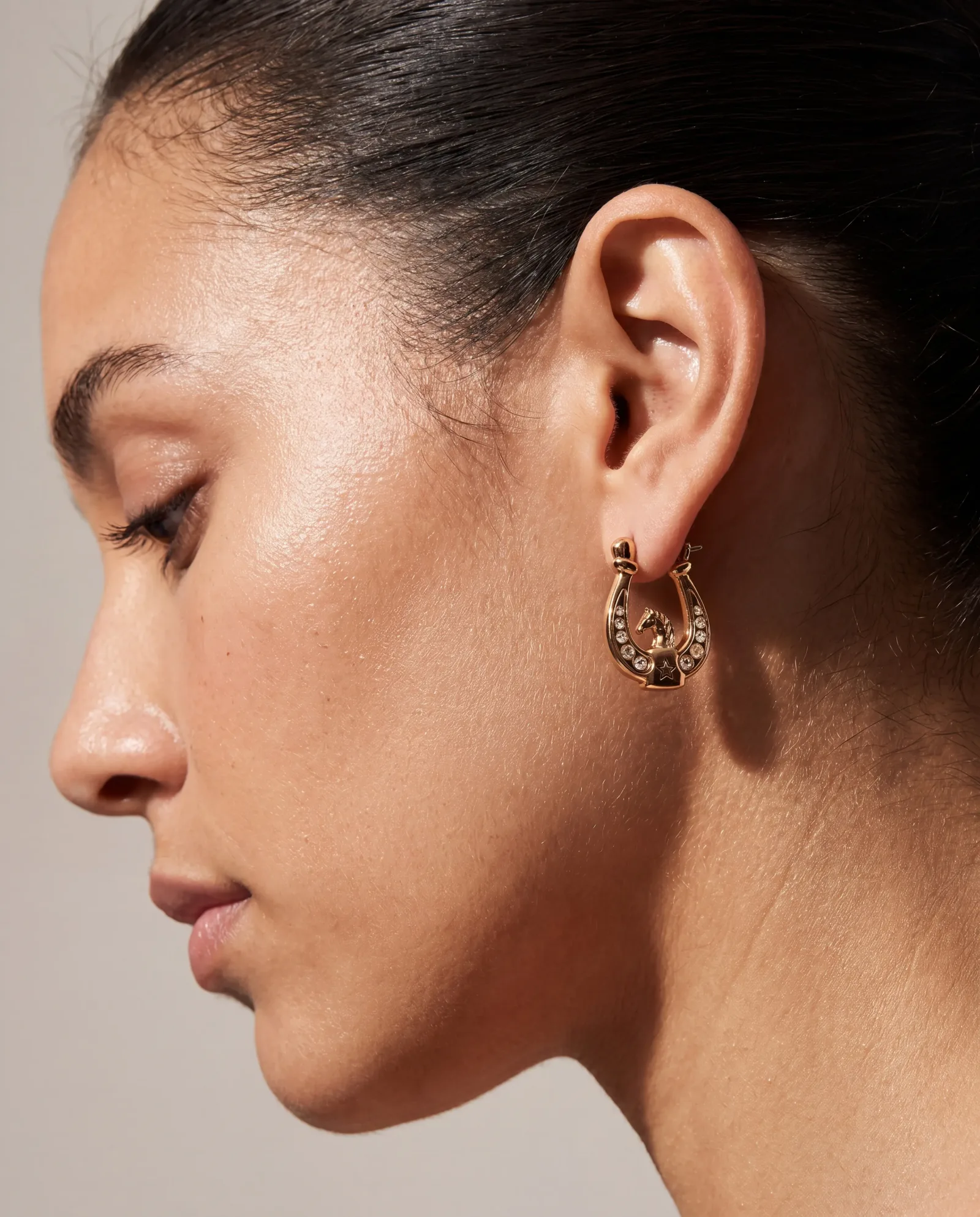 Horse Girl Horseshoe Hoop Earrings