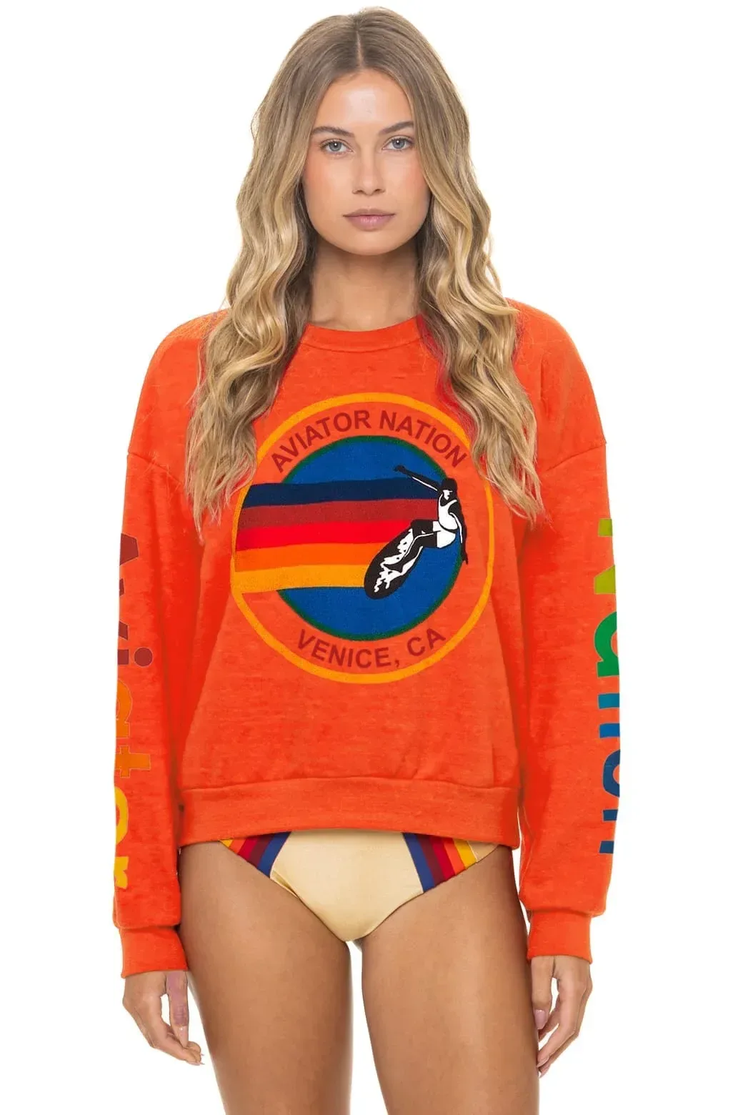 AVIATOR NATION RELAXED VENICE CREW SWEATSHIRT – VINTAGE ORANGE
