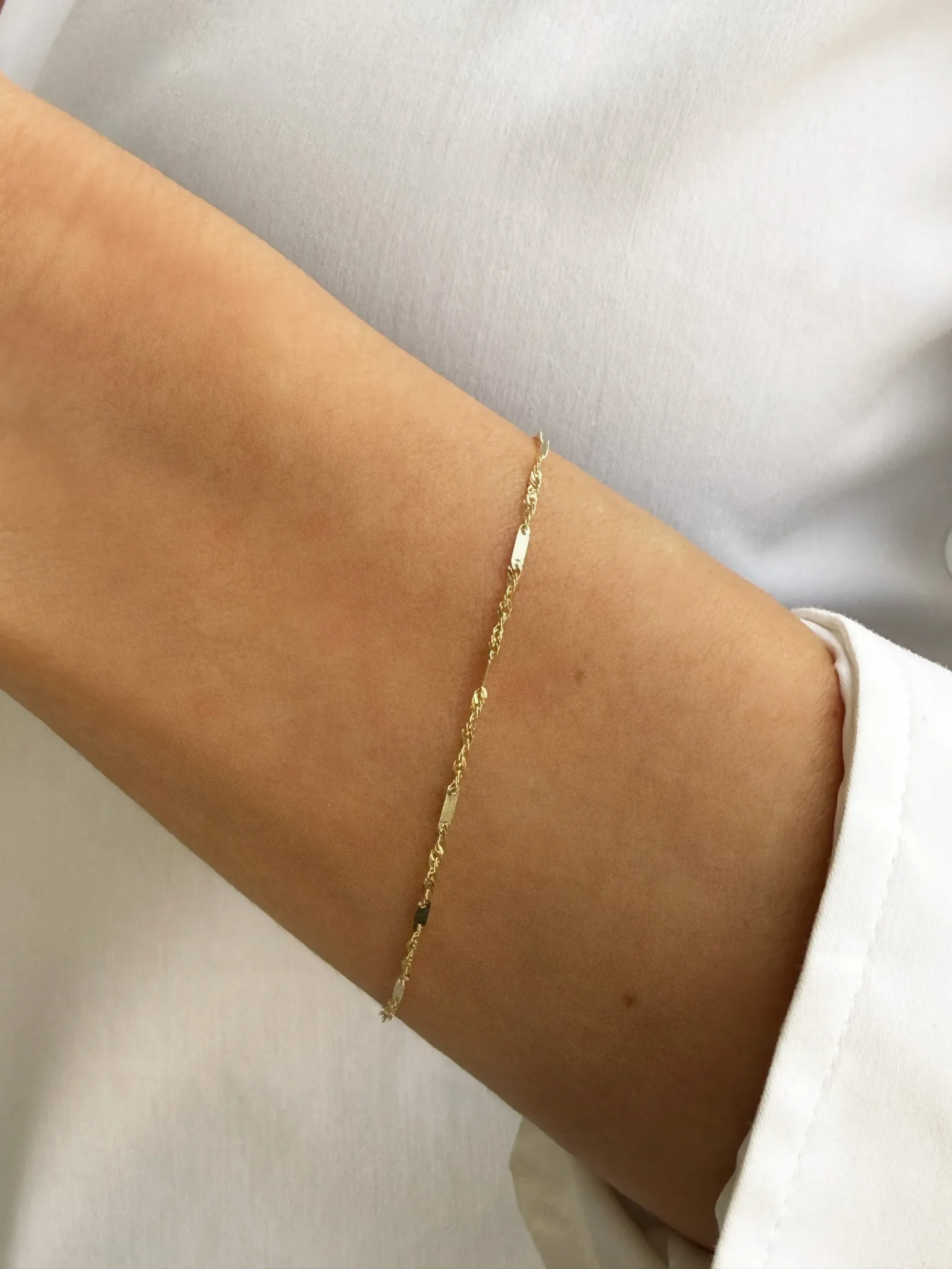 14k Mini Twisted Segmented Bracelet
