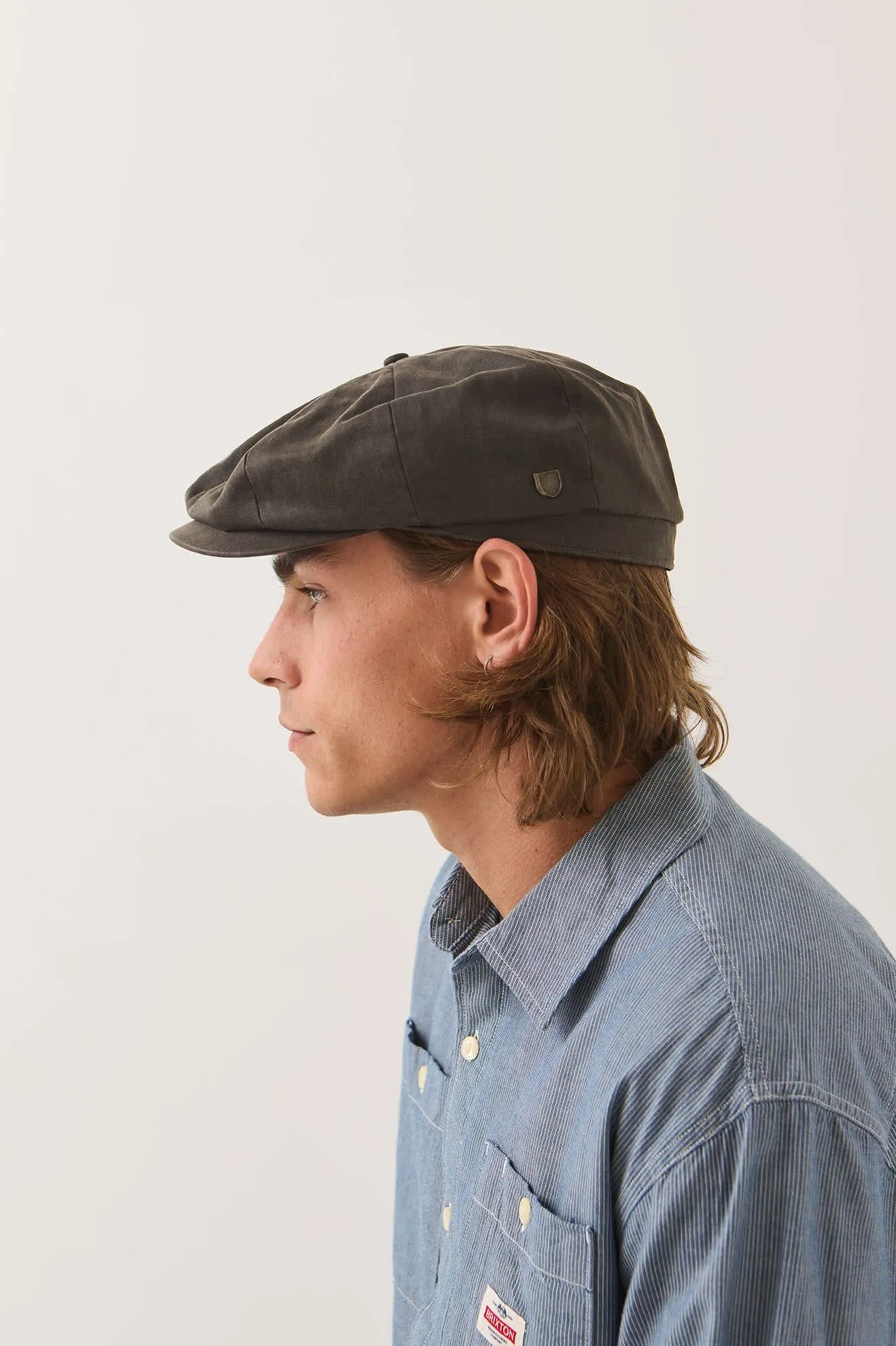 Brood Baggy Flannel Snap Cap – Brown Faux Leather