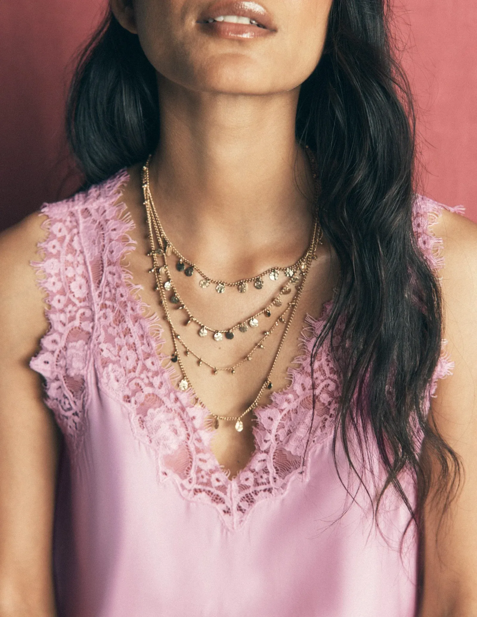 Ara Silk Blend Lace Cami-Quartz Pink