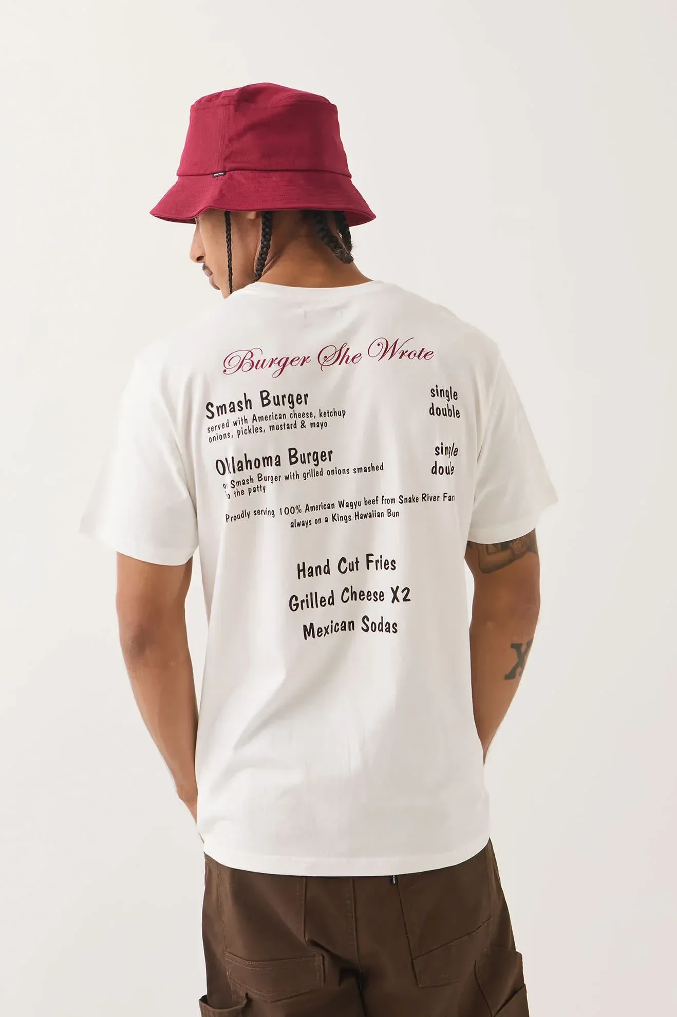Burger She Wrote Pocket T-Shirt – White