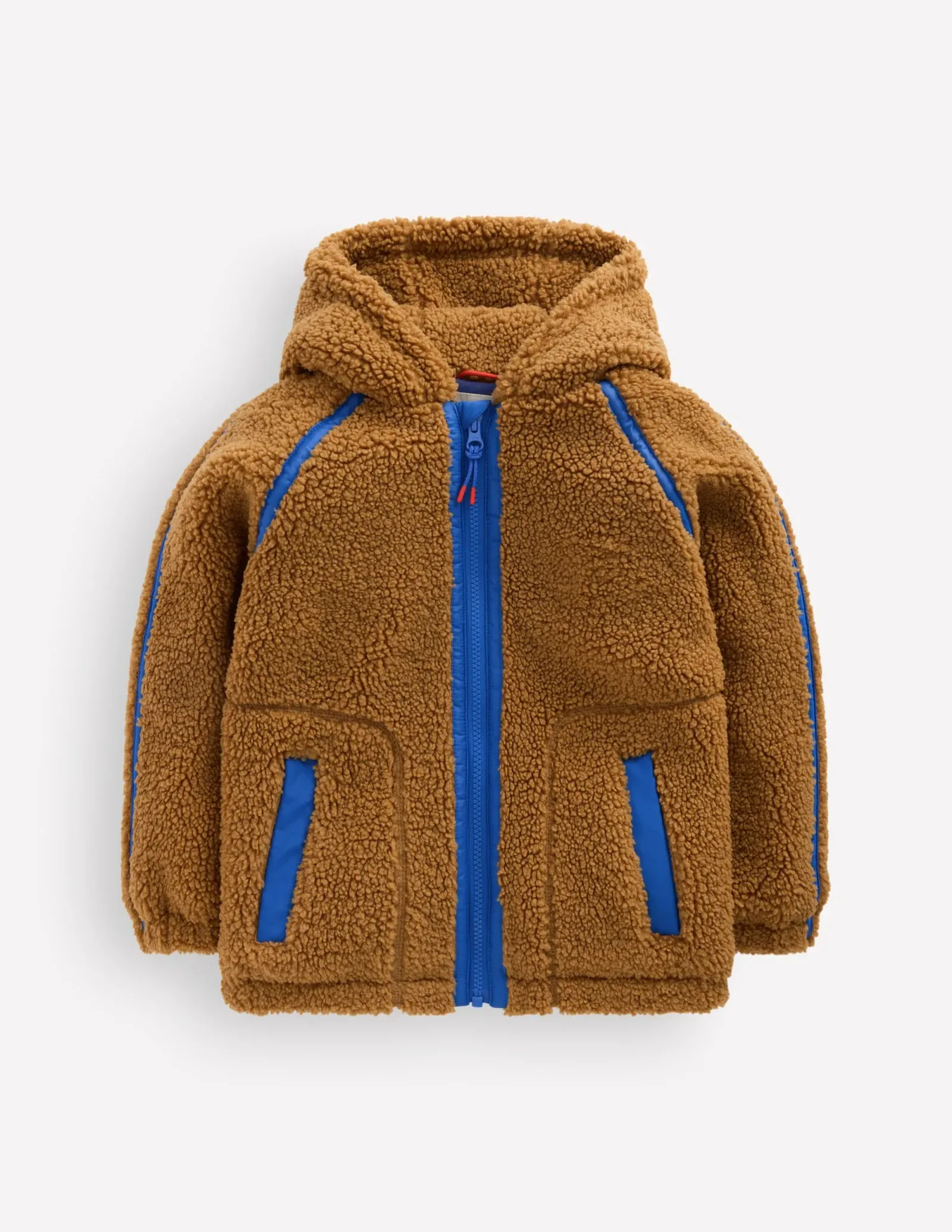 Cosy Borg Hooded Jacket-BROWN BORG