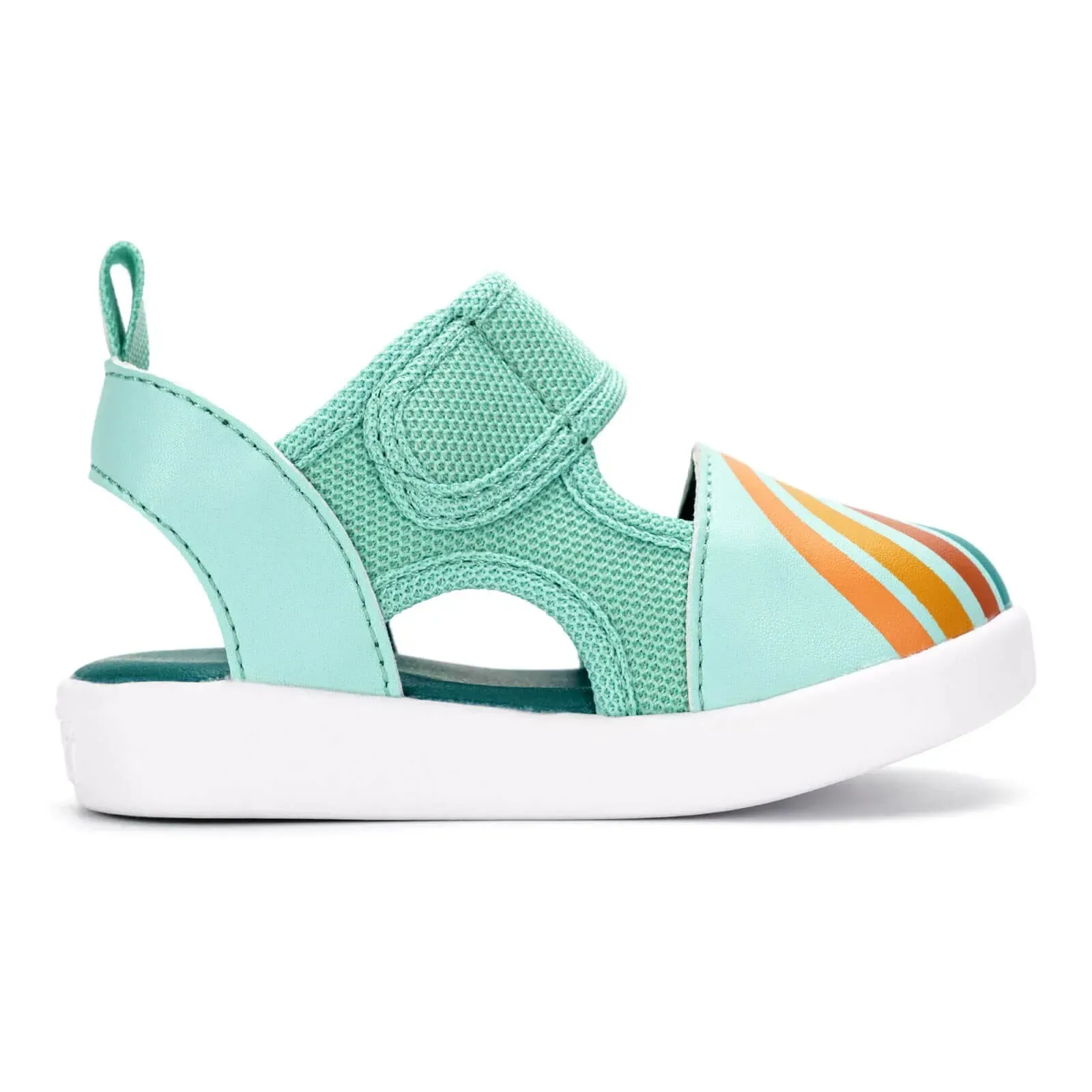 Vintage Rainbow Squeakerless Toddler Sandals for Girls and Boys – Teal