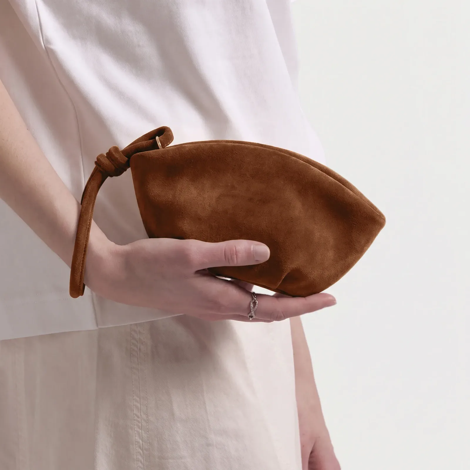 Petite Dumpling Pouch Russet Suede