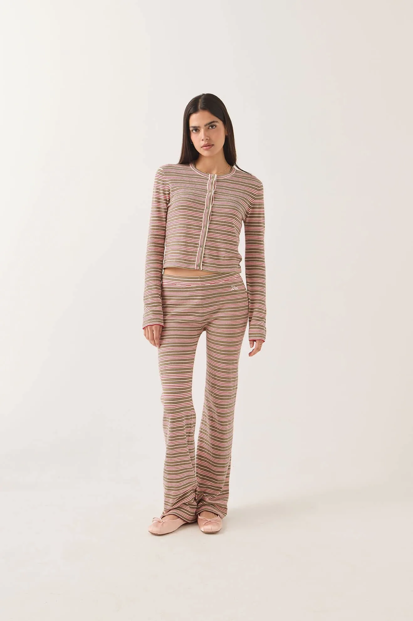 Siesta Stripe Knit Pant – Green Multi Stripe