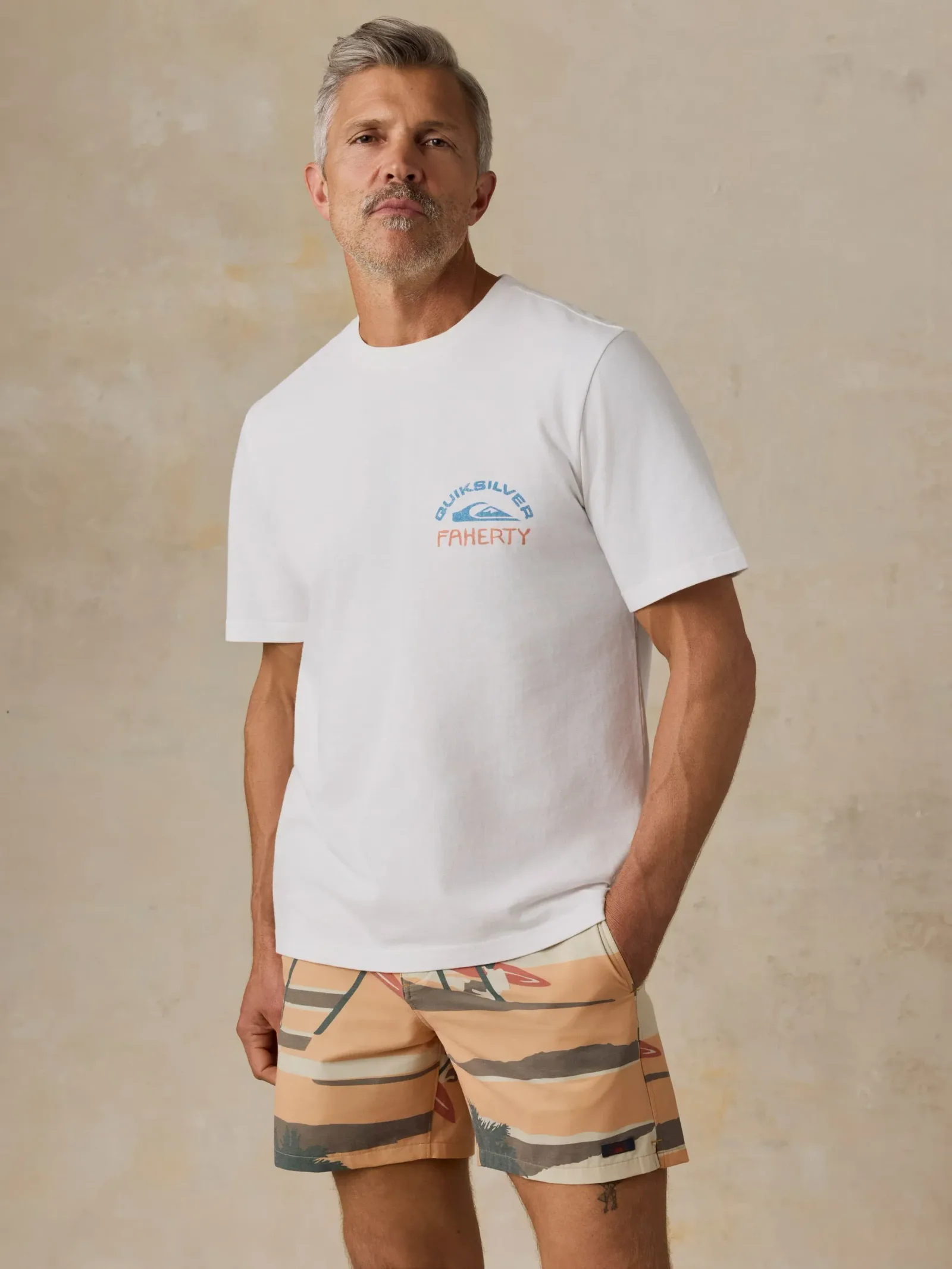 Faherty x Quiksilver Heavy Wash Tee – White