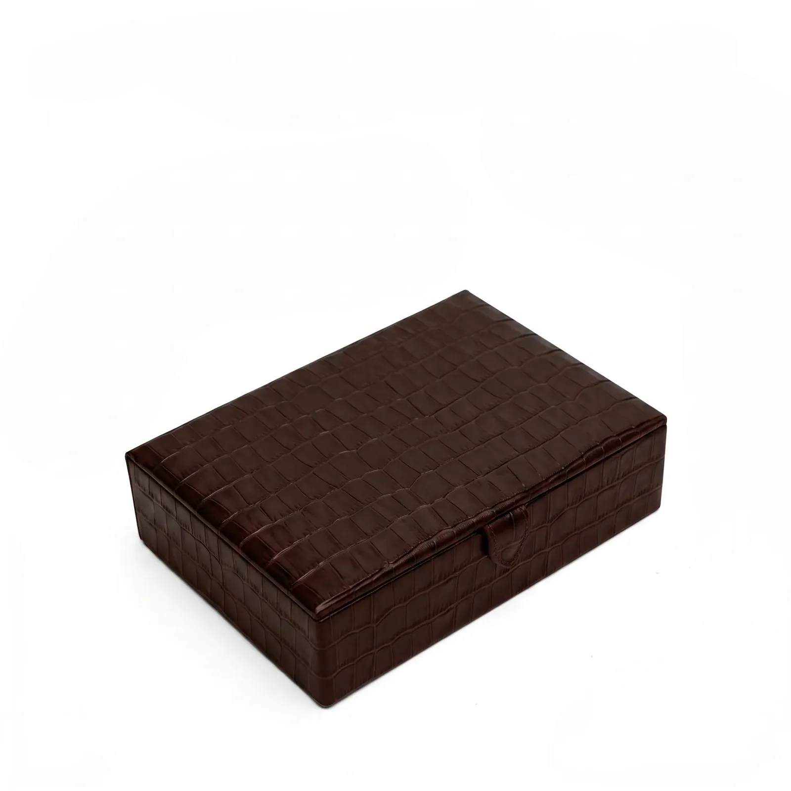 Small Jewelry Box Brown Croc