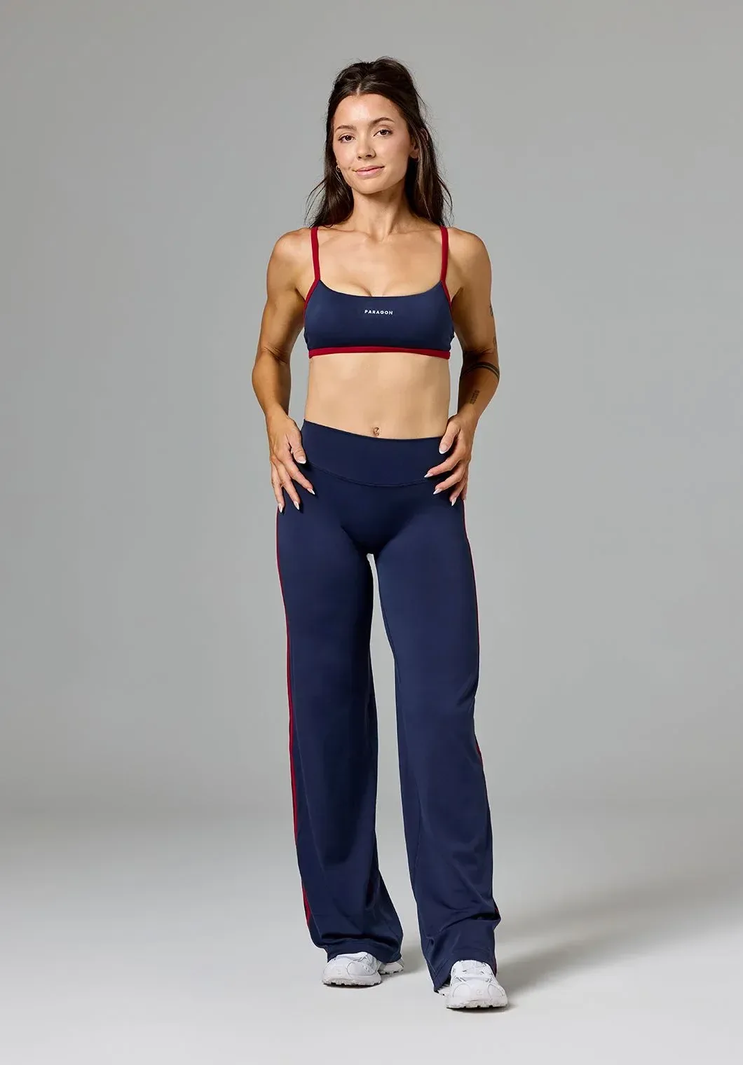 Reluna™ Double Stripe Sculptseam® Mid-Rise Straight Leg Pant Regular Nightshade