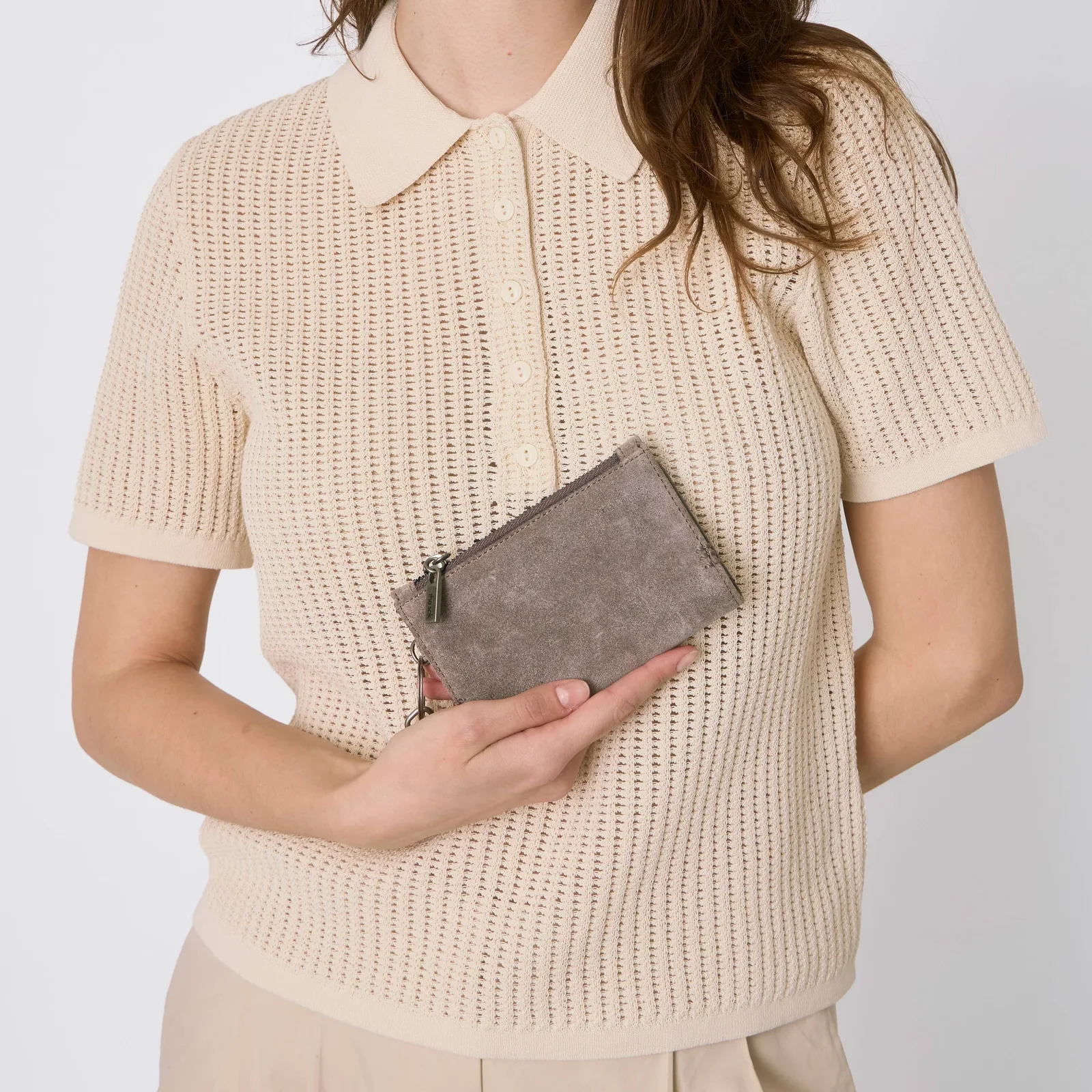 Encino Essential Wallet – Leather – Mushroom Suede