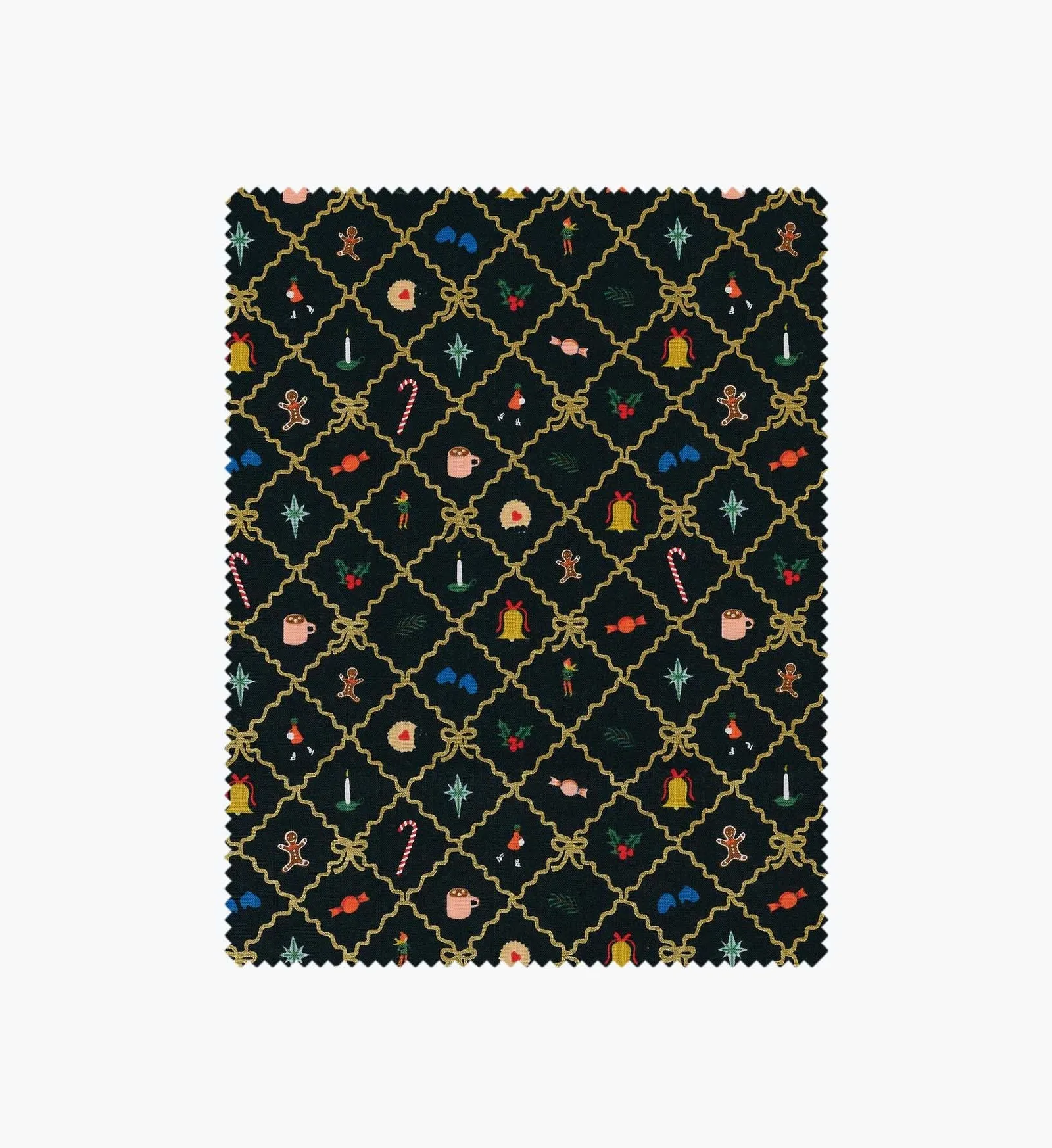 Holiday Argyle Cotton Metallic Fabric – Evergreen and Gold