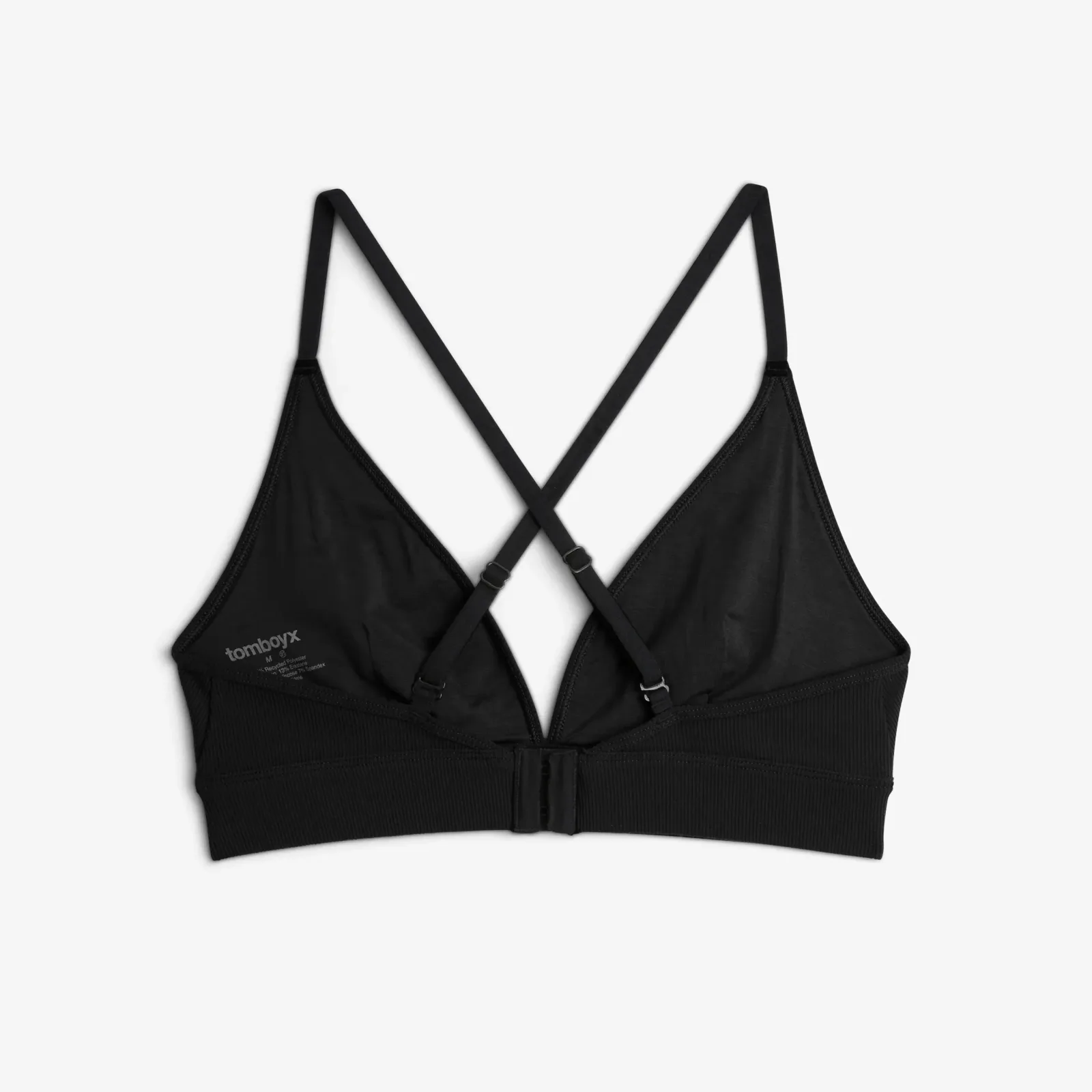 Bamboo Rib Triangle Bralette – Black
