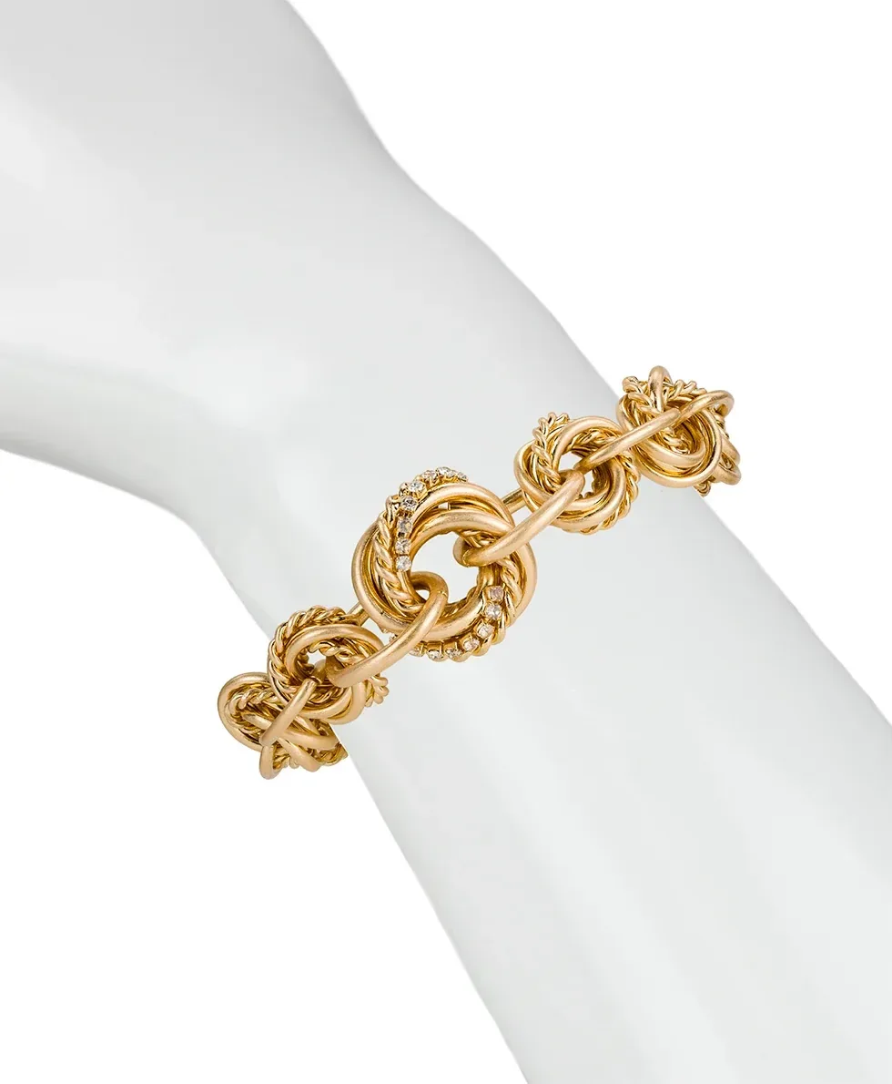Link Bracelet – Twisted Knot Collection – Worn Gold