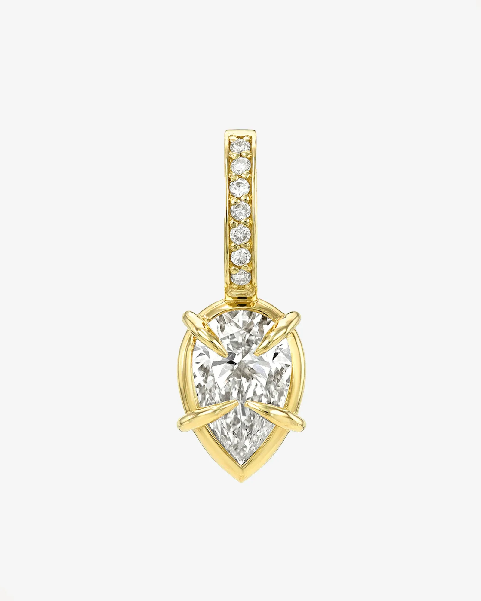 Lab Diamond Pear Prong Heirloom Charm