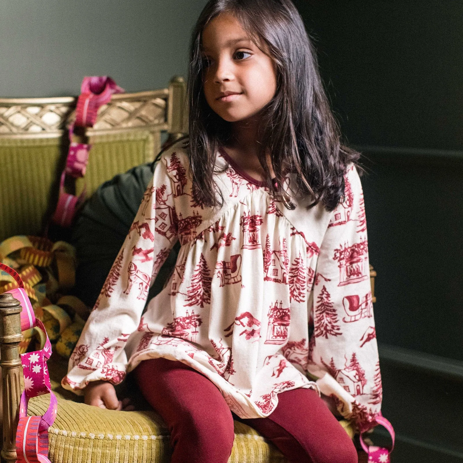 Vintage Christmas Tunic and Pants Set