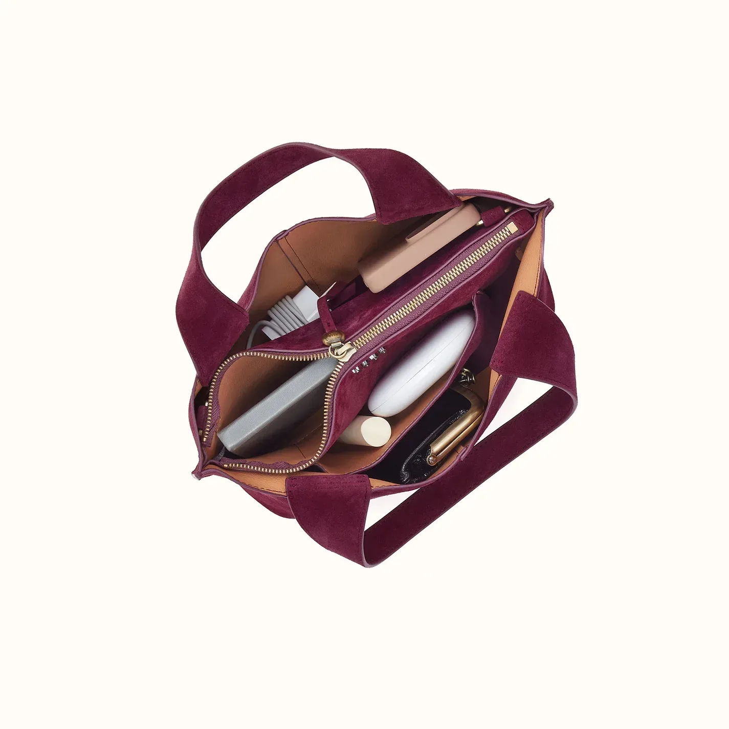 Vida Small Tote In Suede Leather – Port