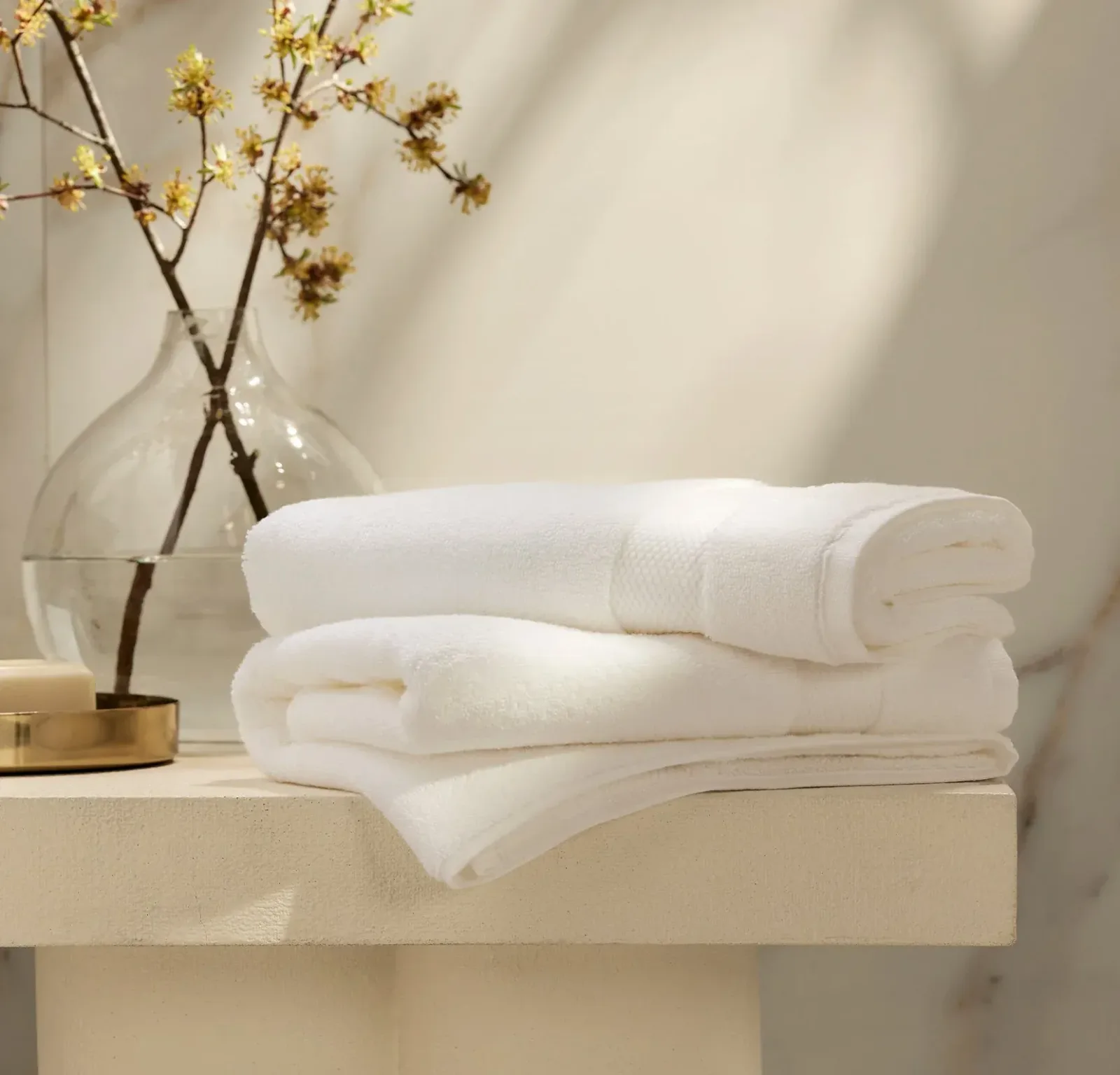 Plush Hand Towels (Pair) – White (Personalized)