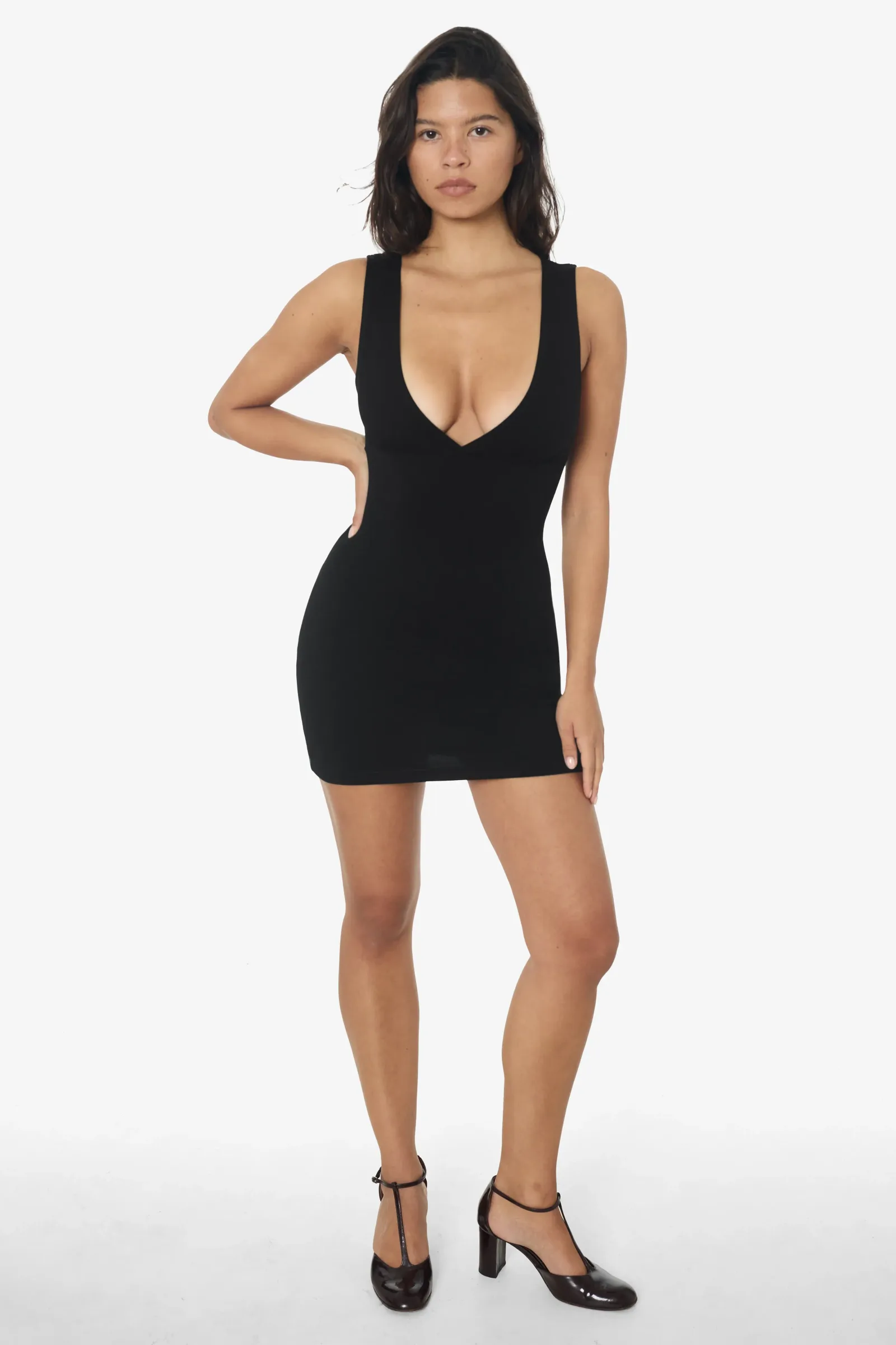 PON3657 – Ponte Sleeveless Crossfront V-neck Tank Dress