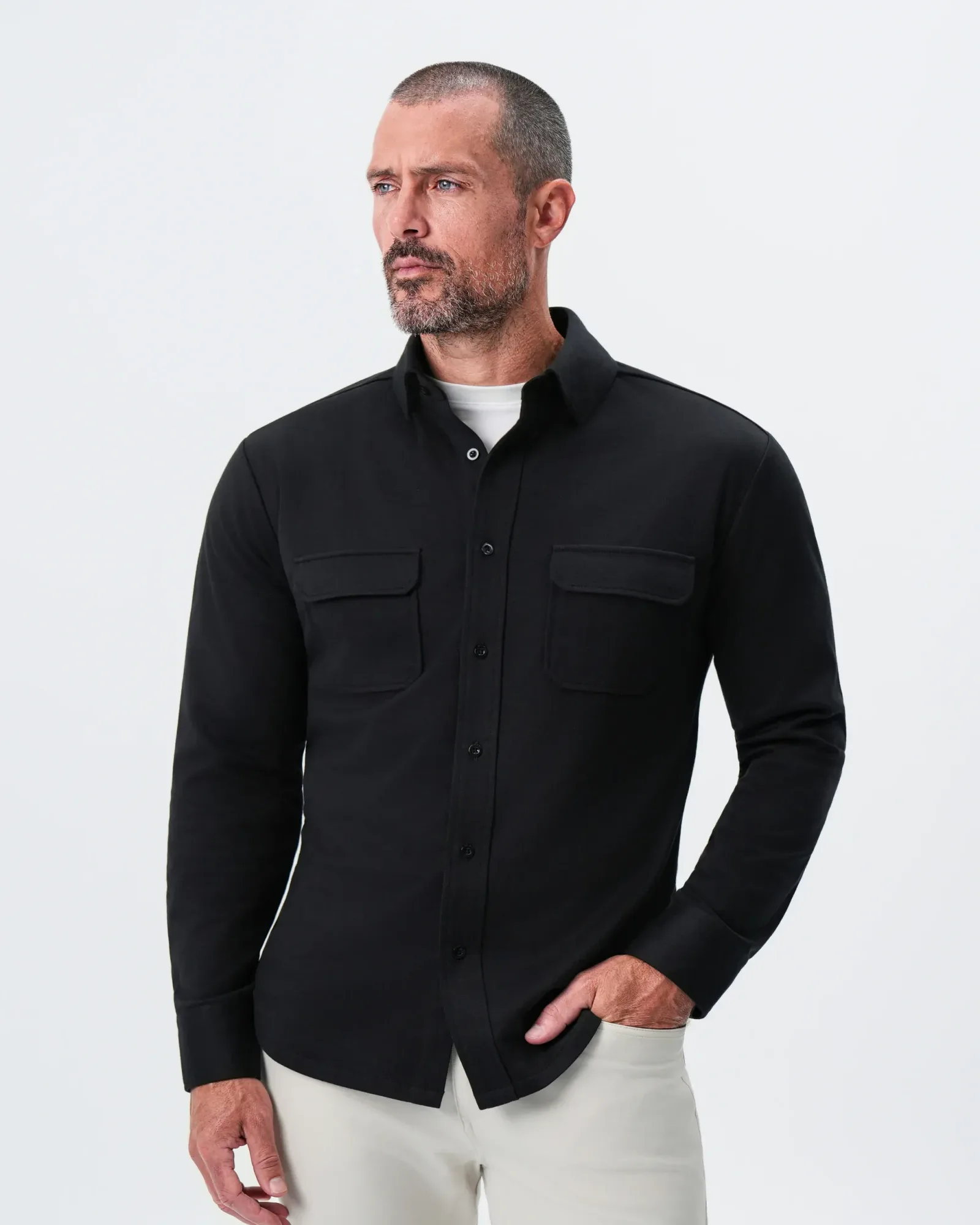 Patch Pocket Button Down – Black