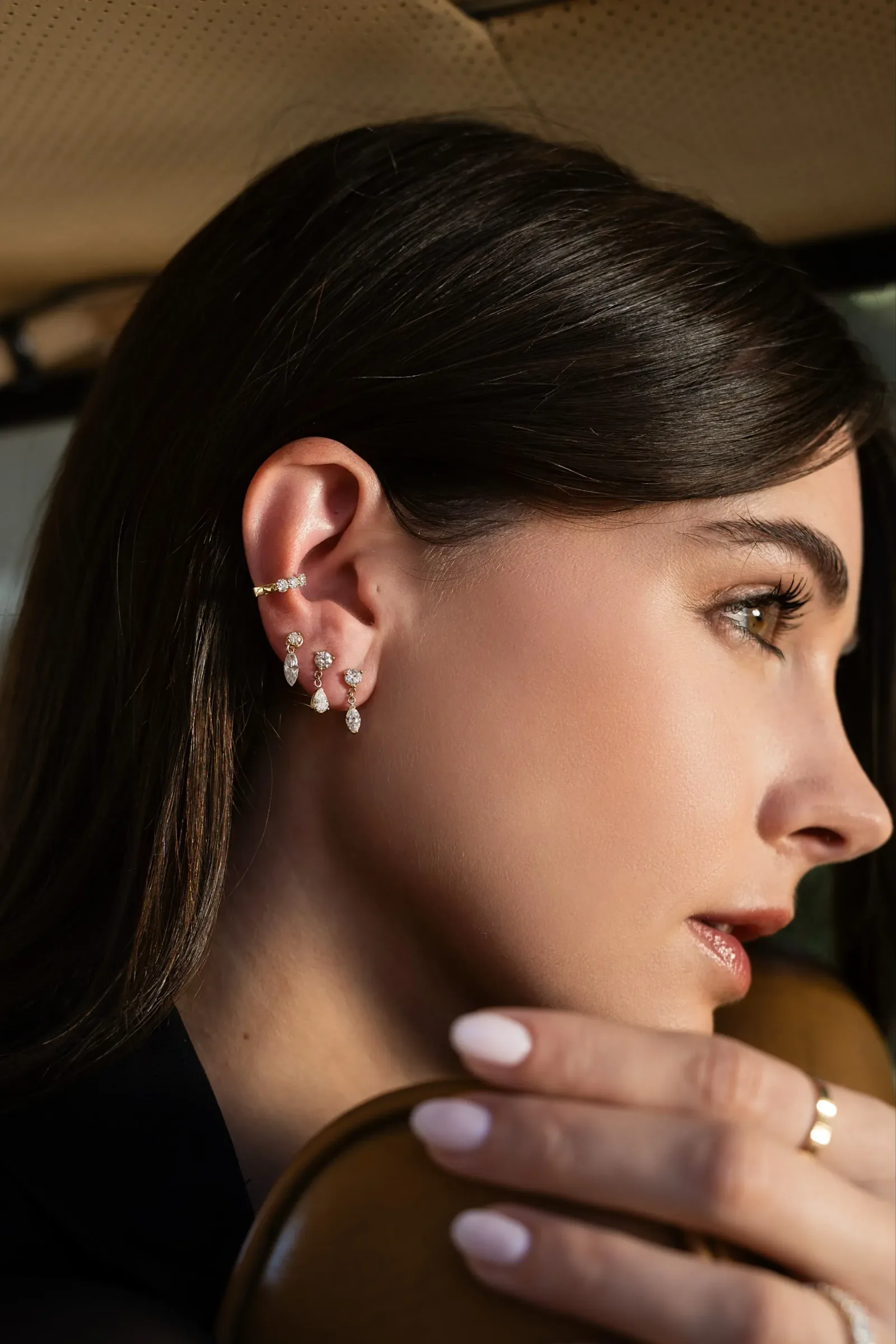 Lab Diamond Shared Prong Ear Cuff