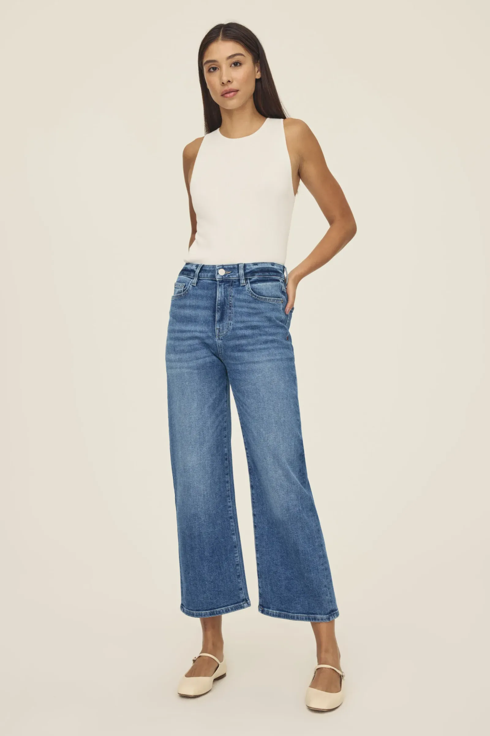 Icn – Cropped Wide Leg Jeans – Crossroads