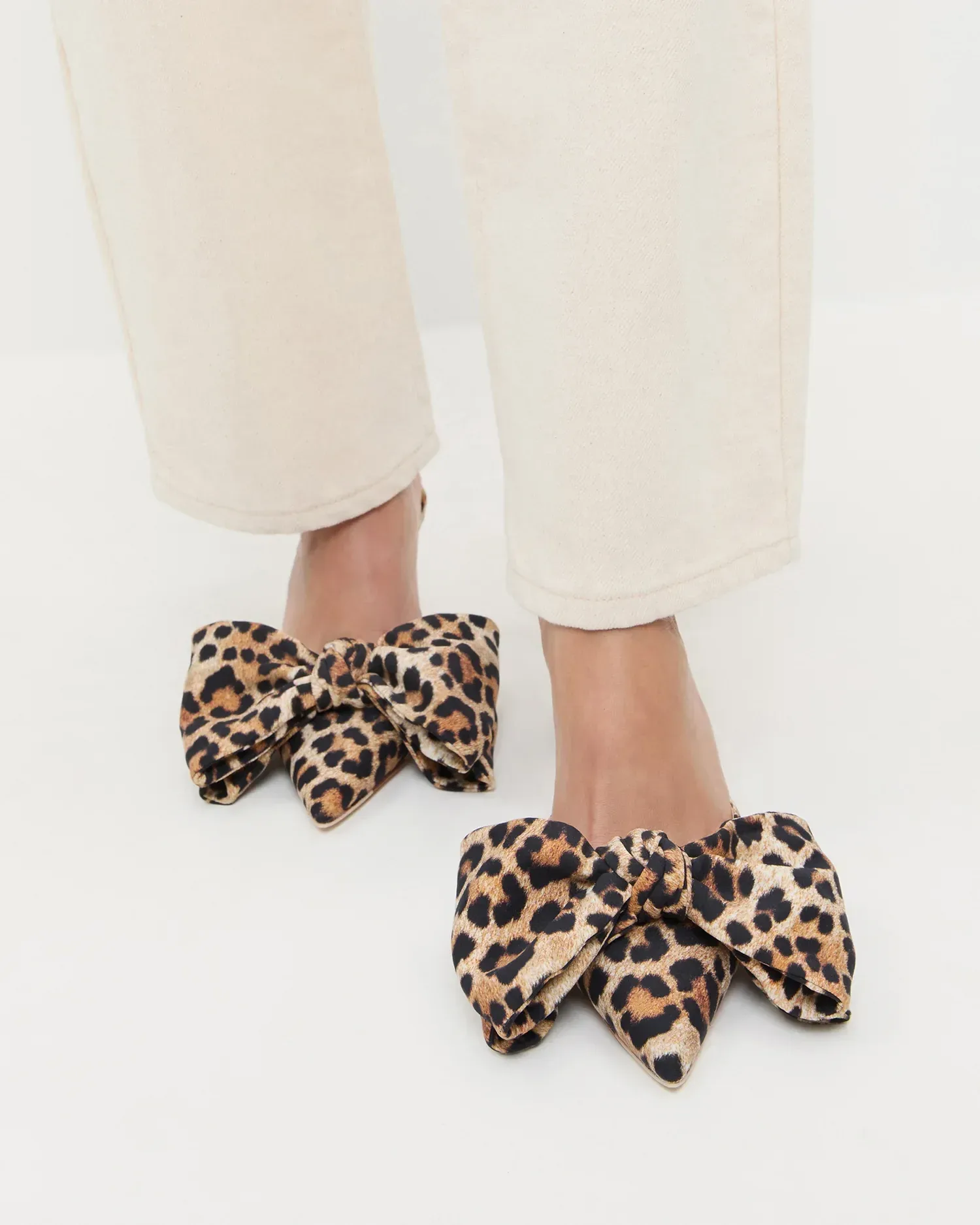 Margot Leopard Jersey Bow Mule