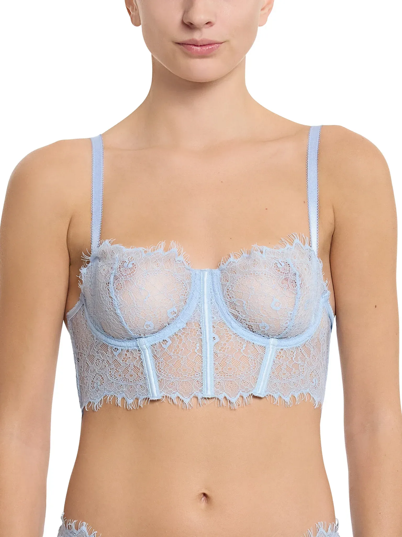 Sheer Seduction Underwire Bustier Touch The Sky Blue Sale