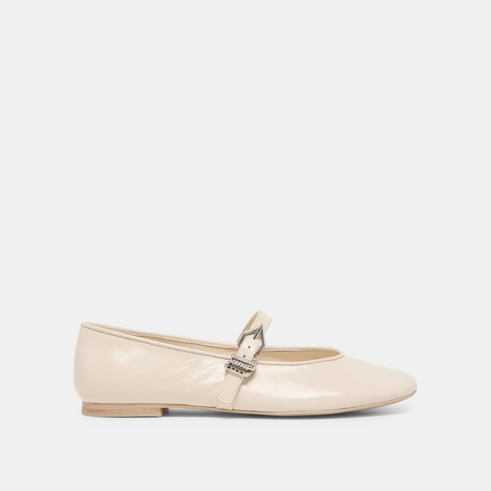 Alizza Ballet Flats Creme Crinkle Patent