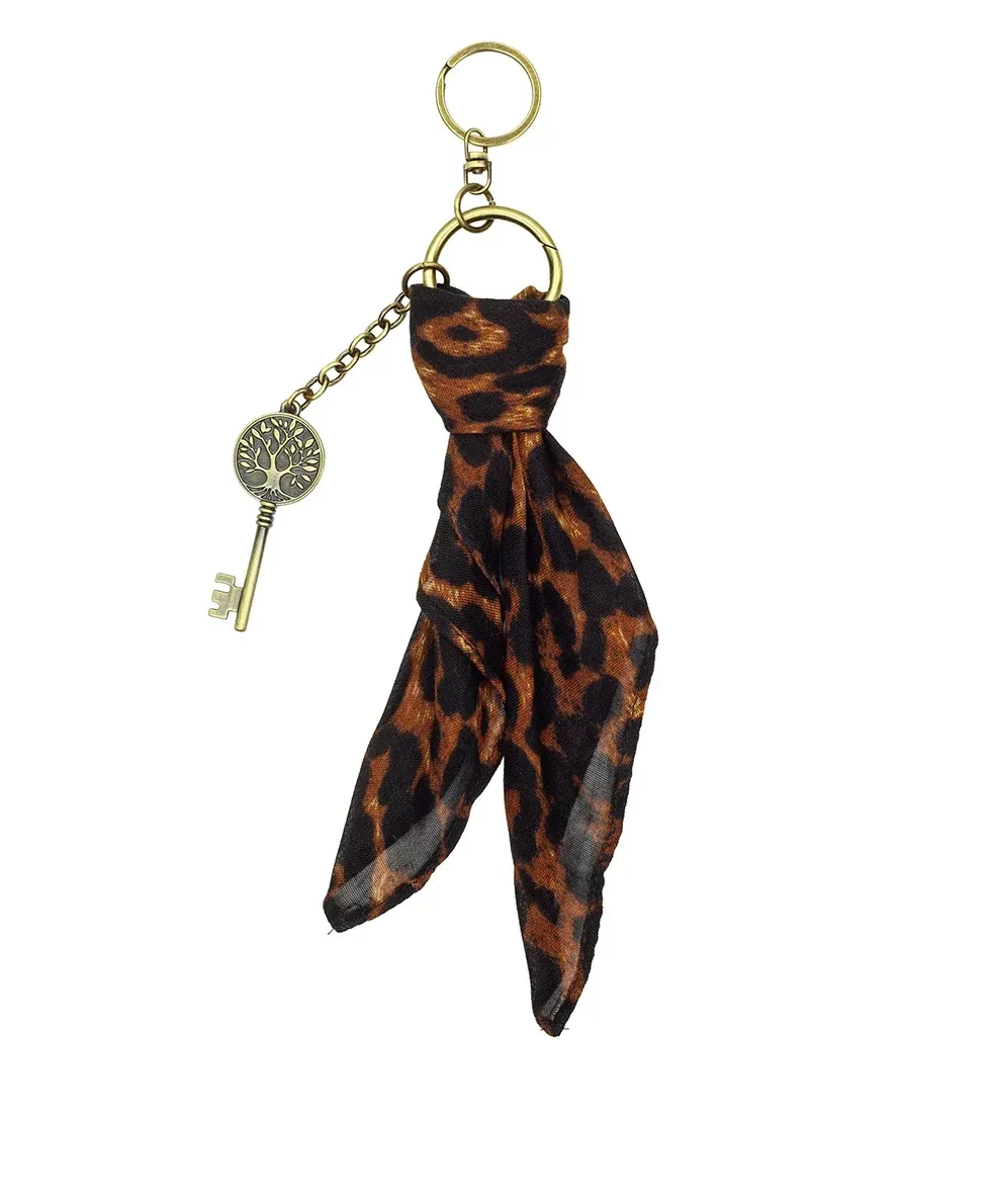 Mini Scarf With Key Bag Charm – Exotics – Leopard
