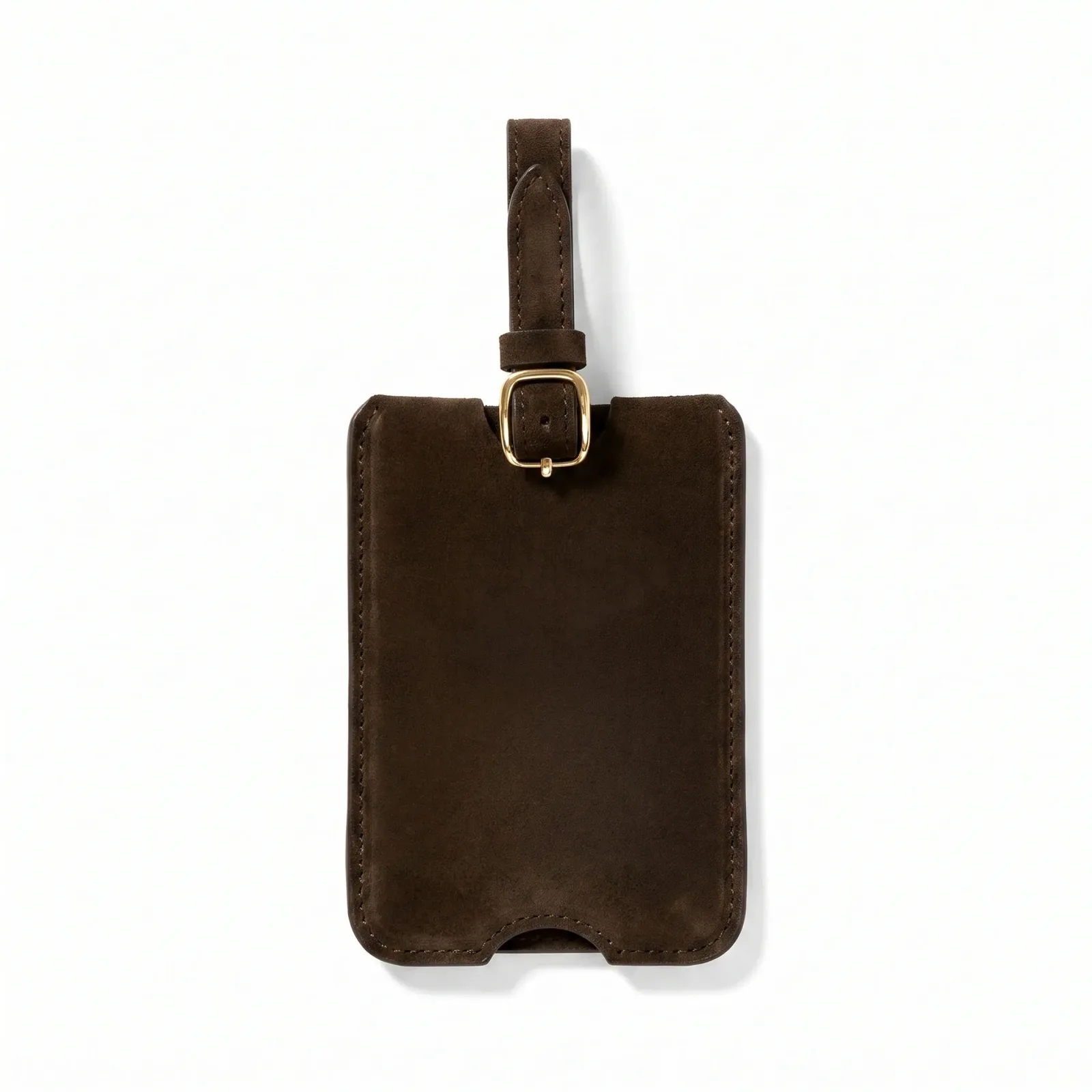 Deluxe Luggage Tag Tobacco Suede