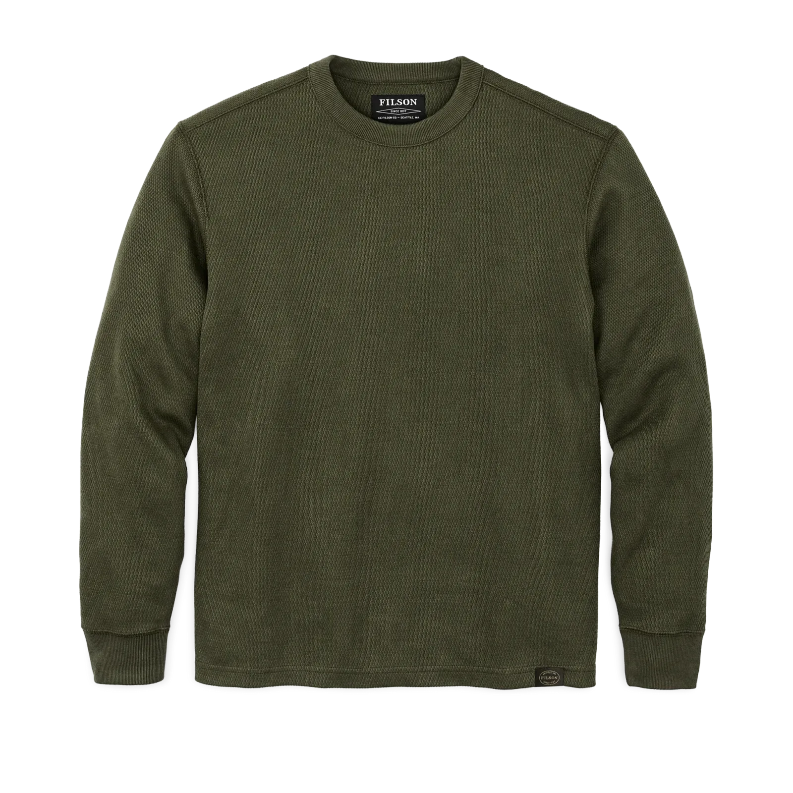 Waffle Knit Thermal Crewneck – Mossy Rock