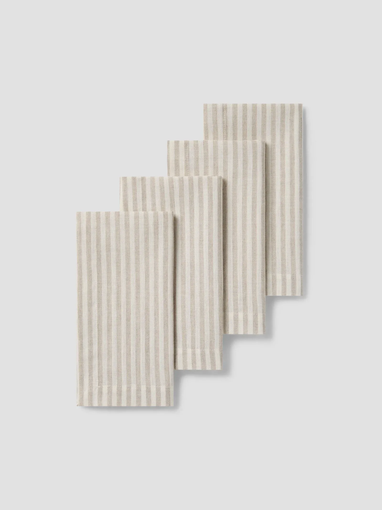 Oatmeal Pembroke Stripe Linen Blend Napkins Set of 4