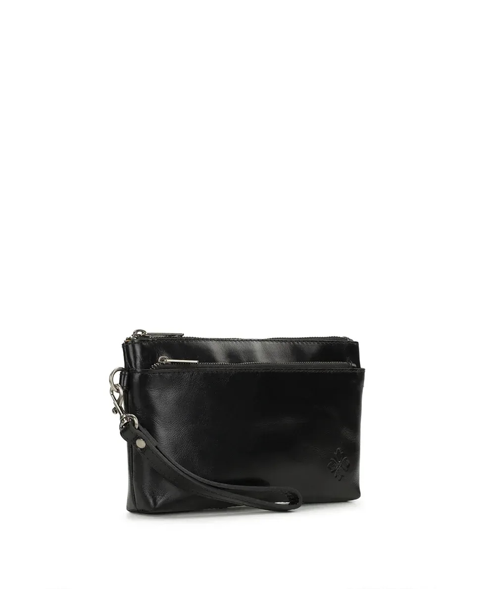 Mignon Wristlet Crossbody – Vintage Distressed – Black