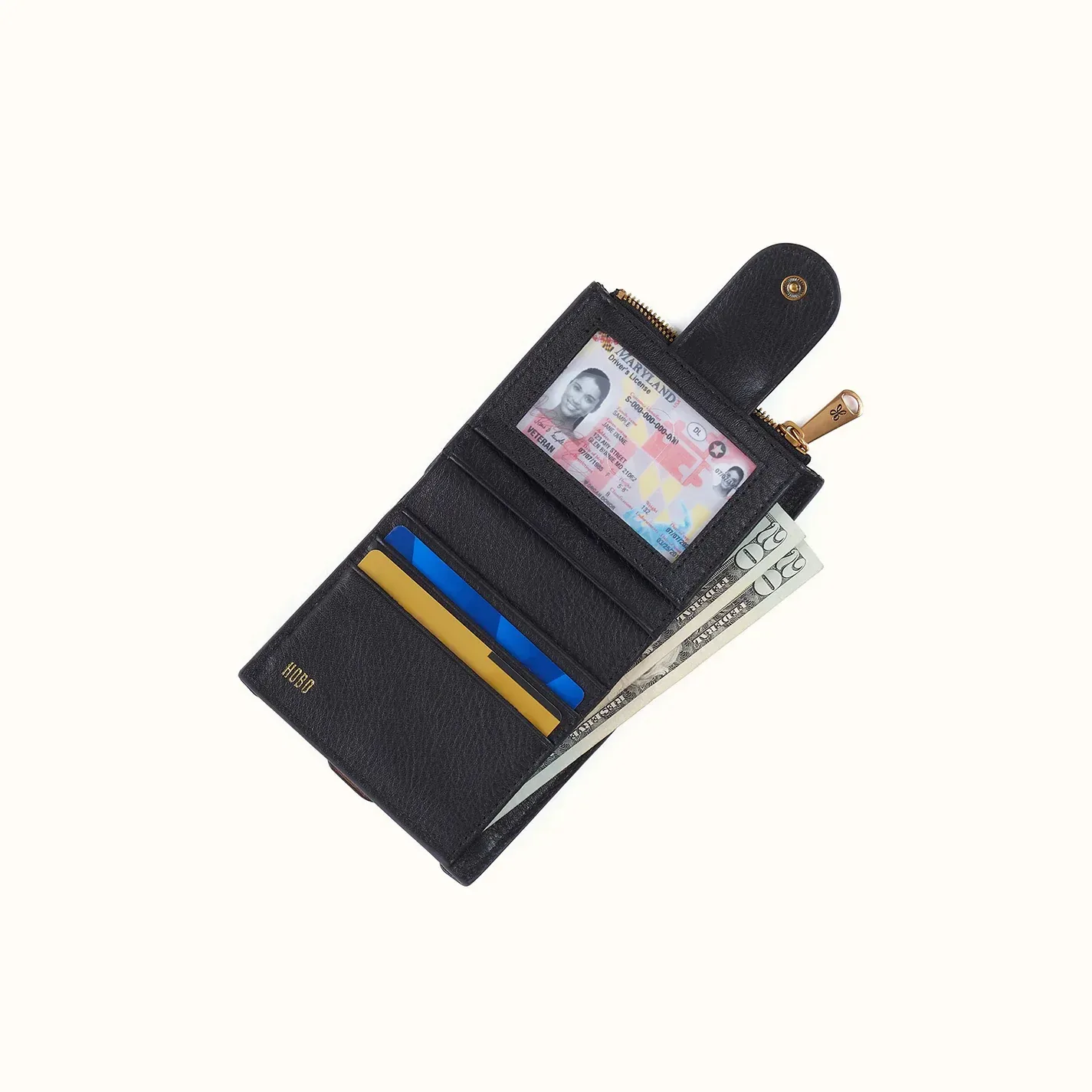 Dunn Mini Wallet In Pebbled Leather – Black