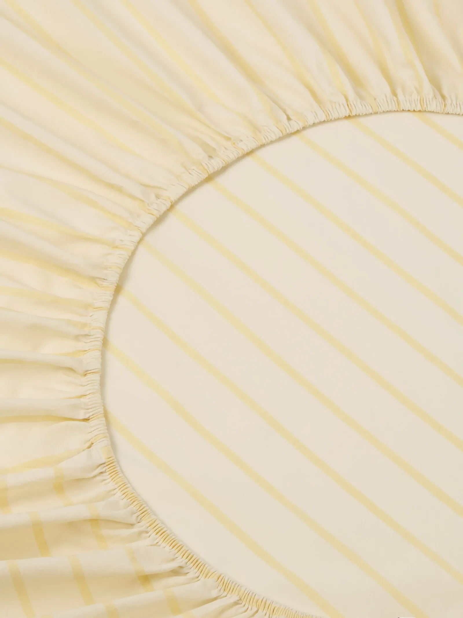 Butter Yellow Slumber Stripe Cotton Fitted Sheet