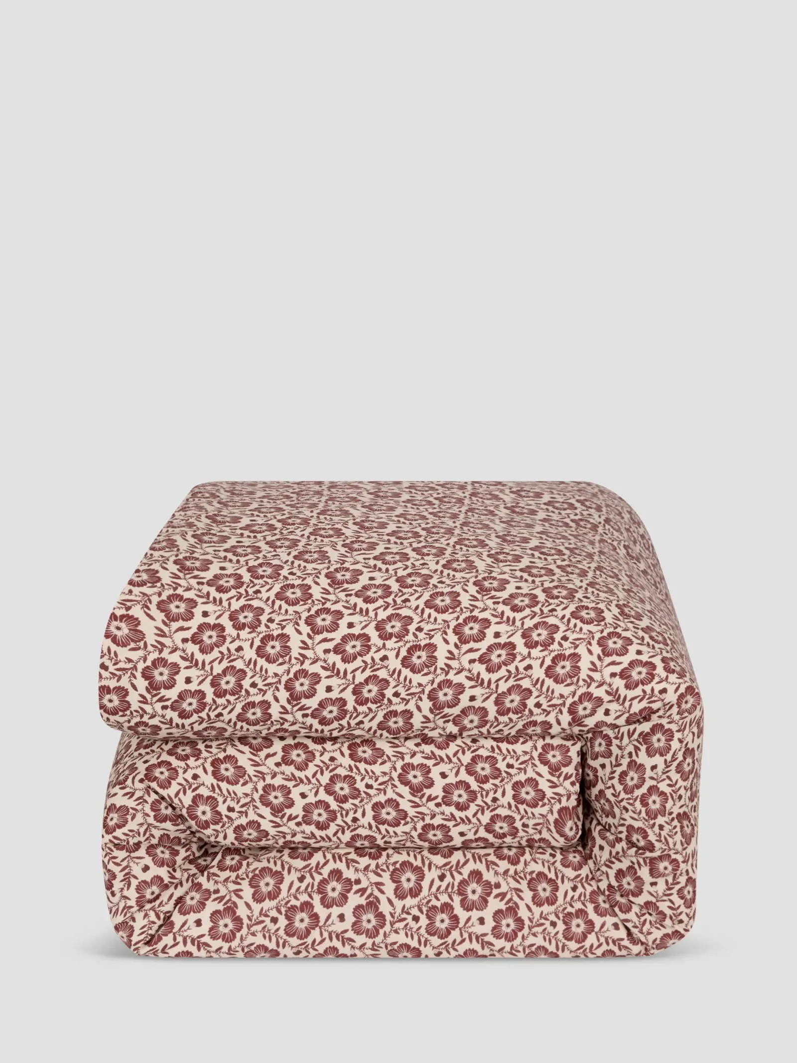 Rhubarb Folk Floral Linen Blend Duvet Cover
