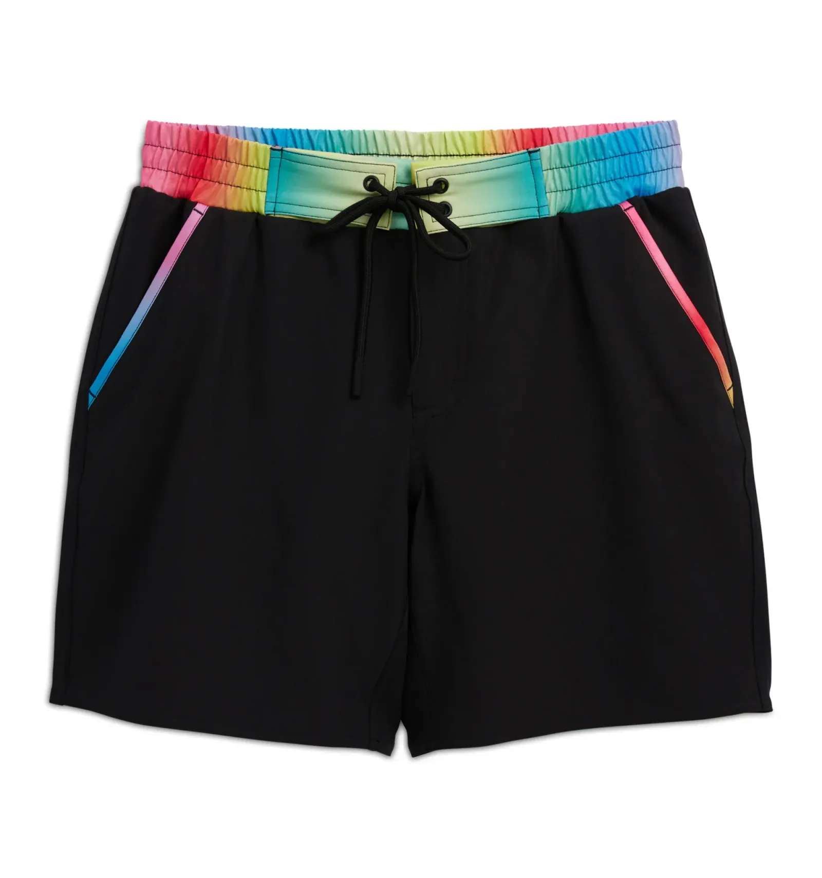 Swim 7" Heritage Board Shorts Heavy Weight – Black Rainbow Ombre