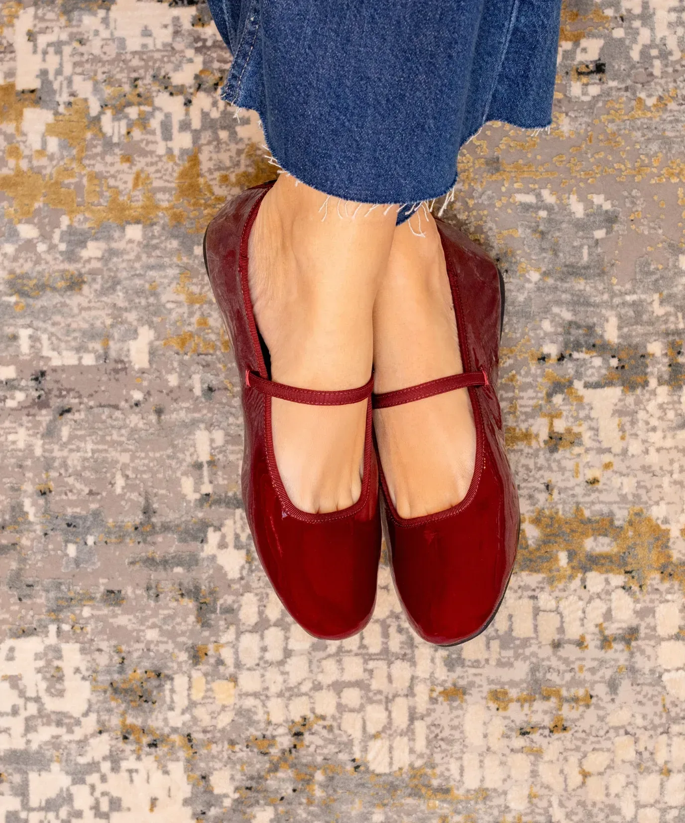 The Hummingbird Mary Jane – Burgundy Patent