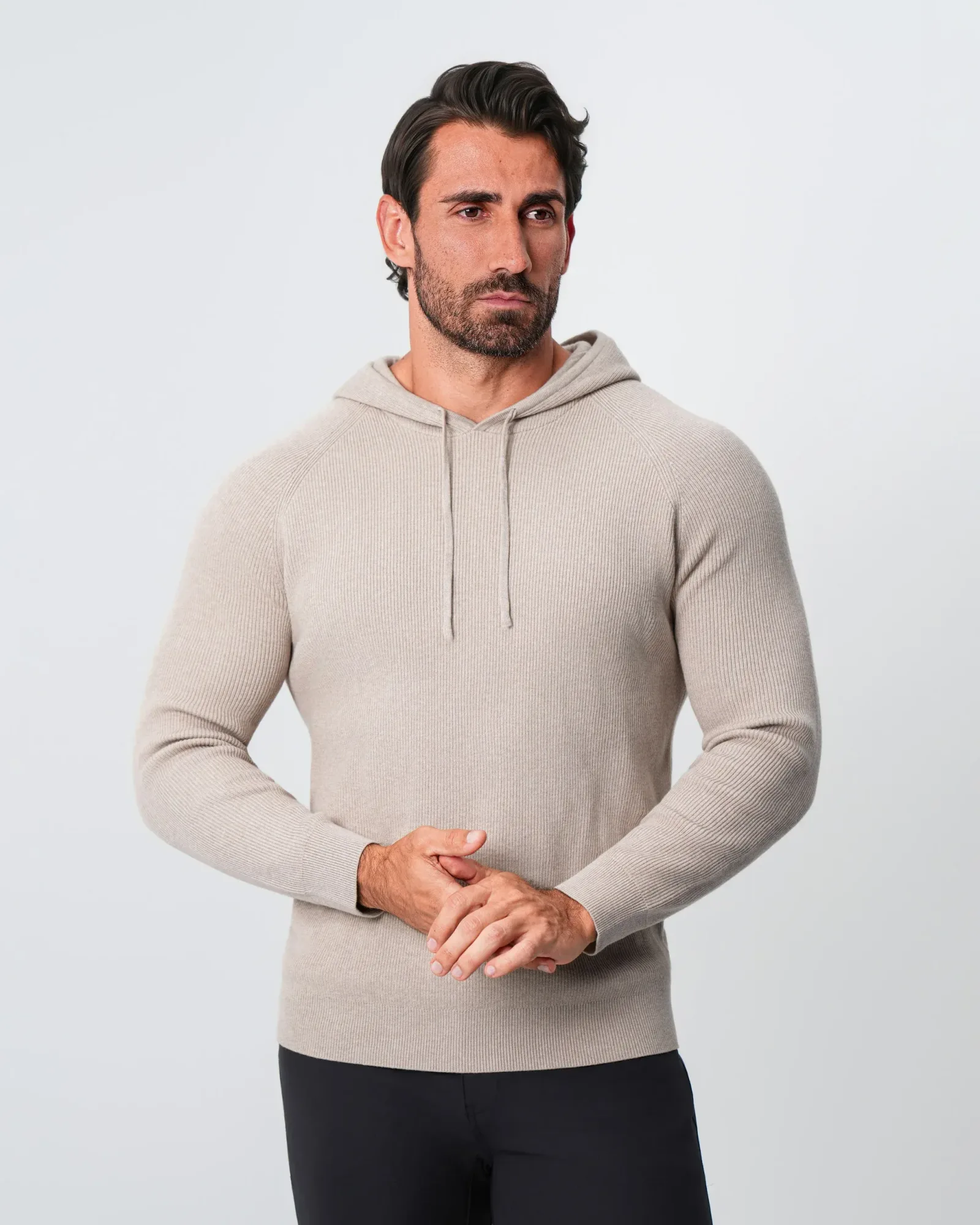 Heavy Knit Hoodie – Tan