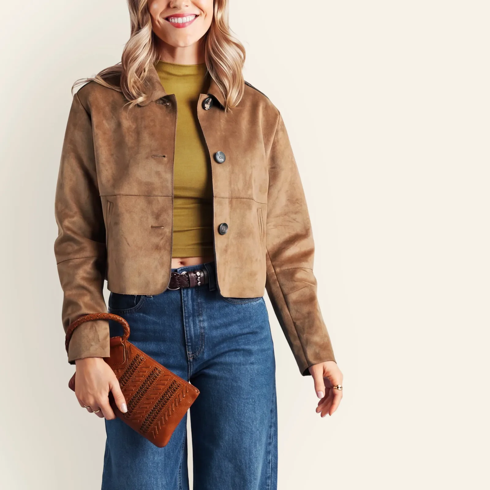Sable Wristlet In Washed Leather – Kindling Brown