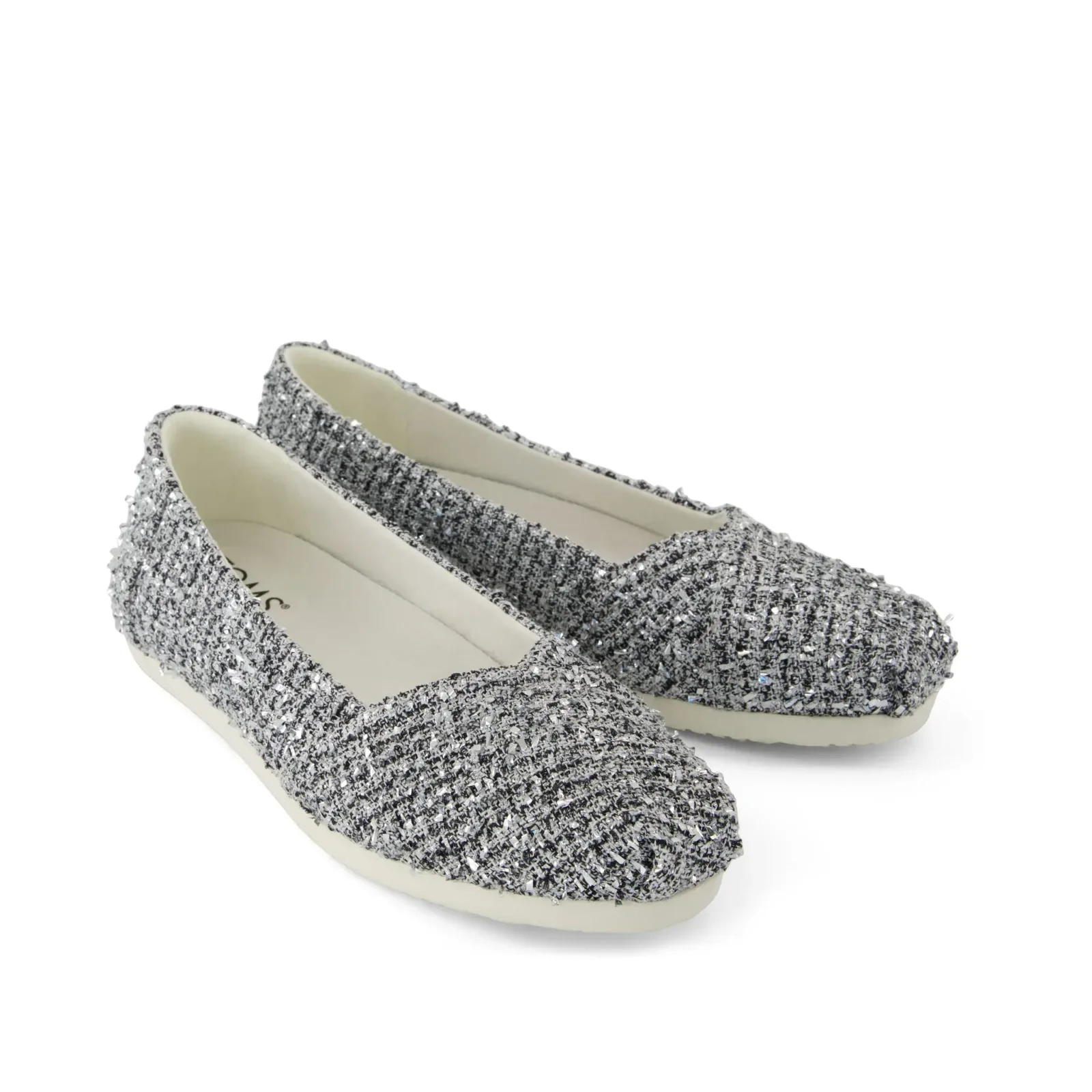 Womens Alpargata Ballet Flat Metallic Boucle