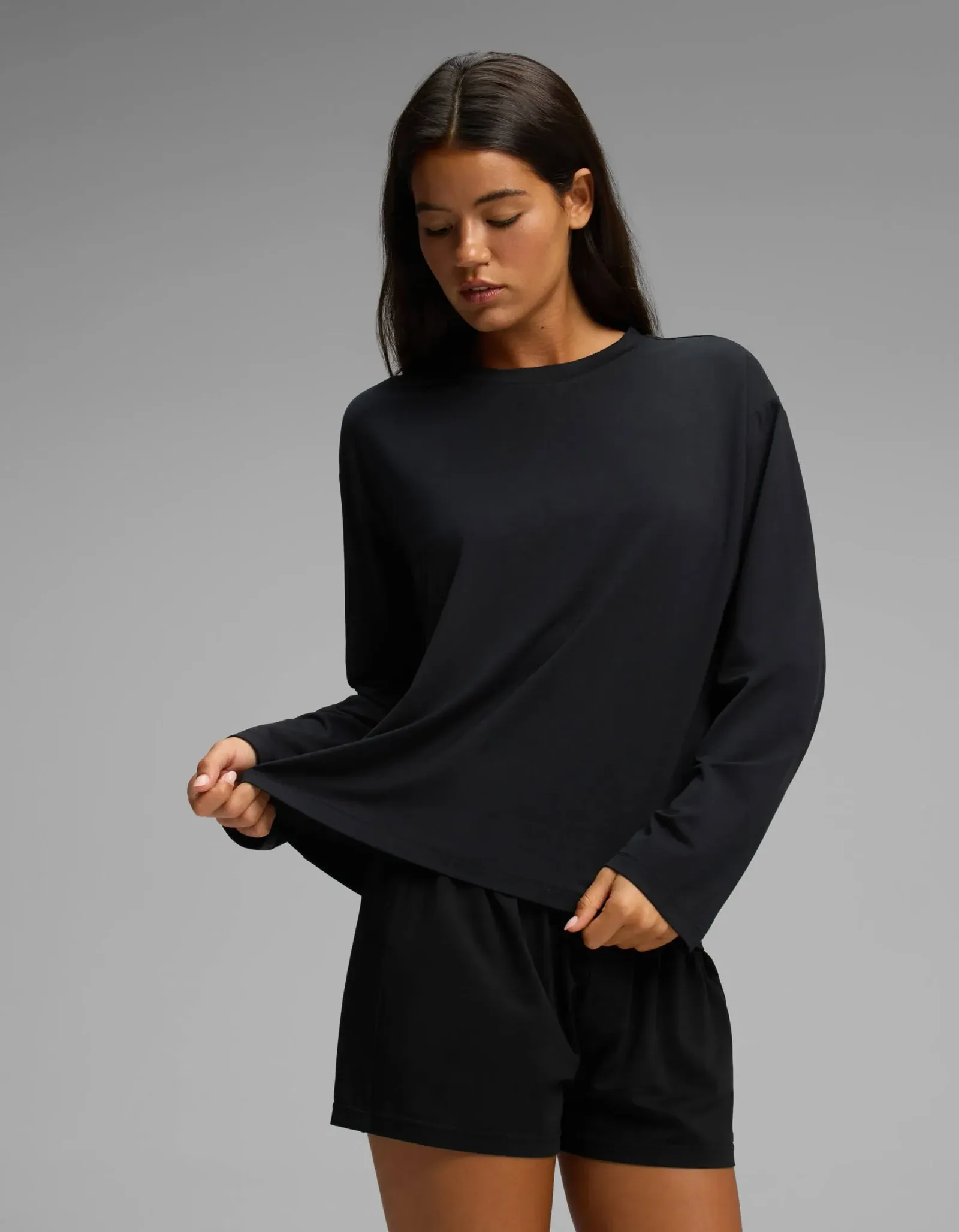 Women's First Layer Long Sleeve Sleep Tee & Boxer Short Set