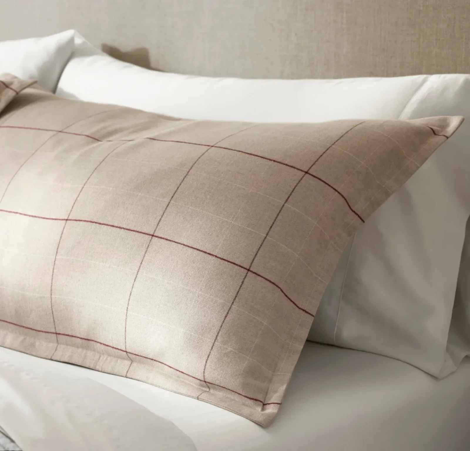 Flannel Duvet Set – Heathered Oatmeal/Holly Windowpane